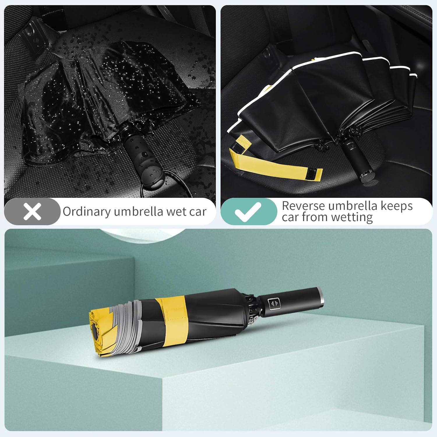 Yoobure Windproof Travel Umbrella - Automatic Umbrellas for Rain, Compact Folding Umbrella with UV Protection, Lightweight Portable Design for Backpack/Walking/Car, Sun & Storm Ready - Image 3