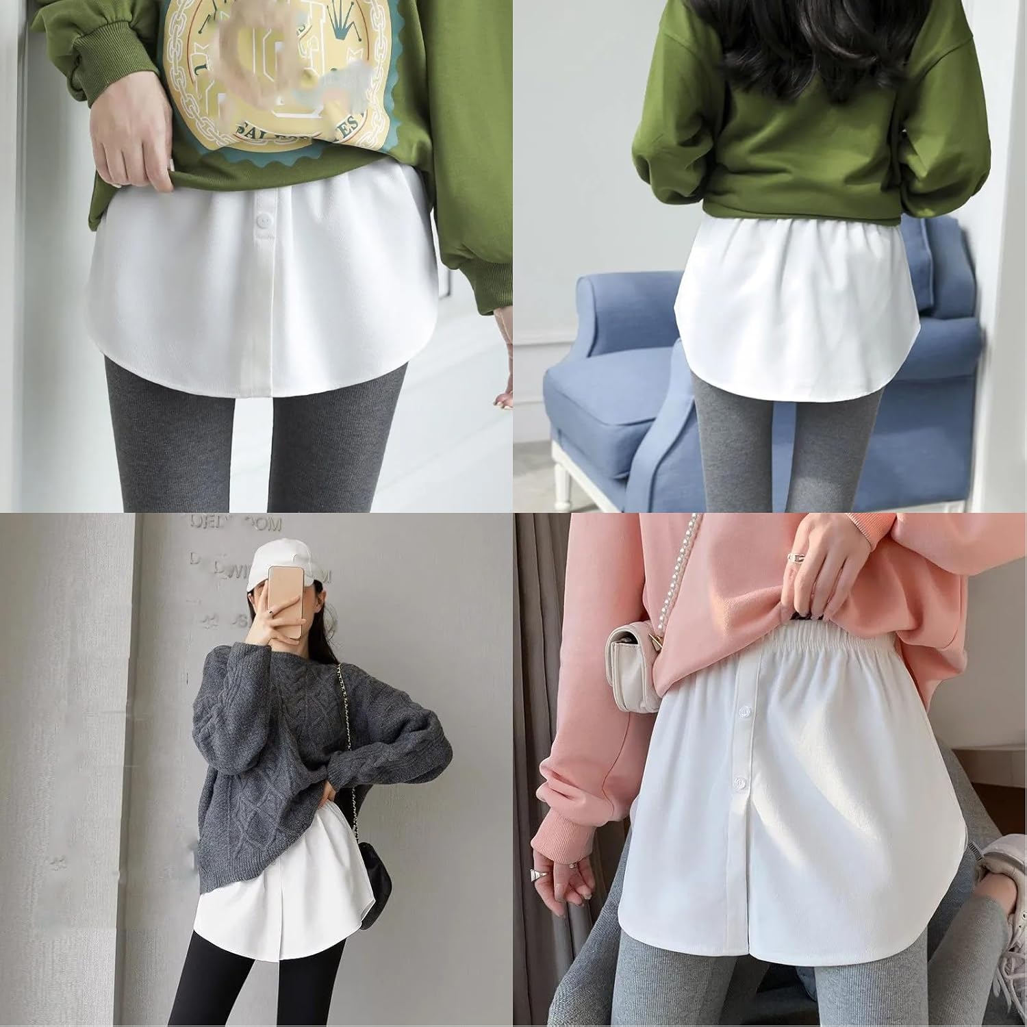 2 Pcs shirt extender for women Layering Half Shirts for Women Layering, Guarding The Safety Under Our Skirts - Image 4
