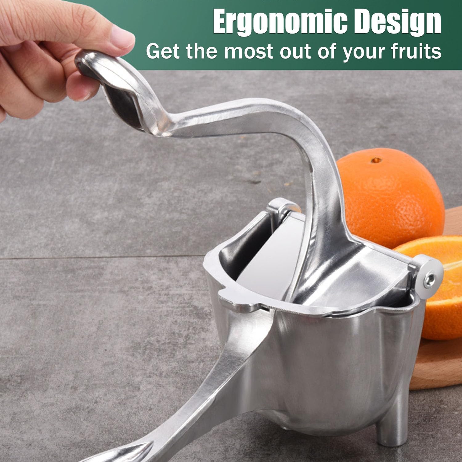 Heavy Duty Manual Fruit Juicer Press, Large Capacity Cast Iron Juicer Hand Press Citrus Squeezer for Home Kitchen Use - Portable Detachable Easy to Clean