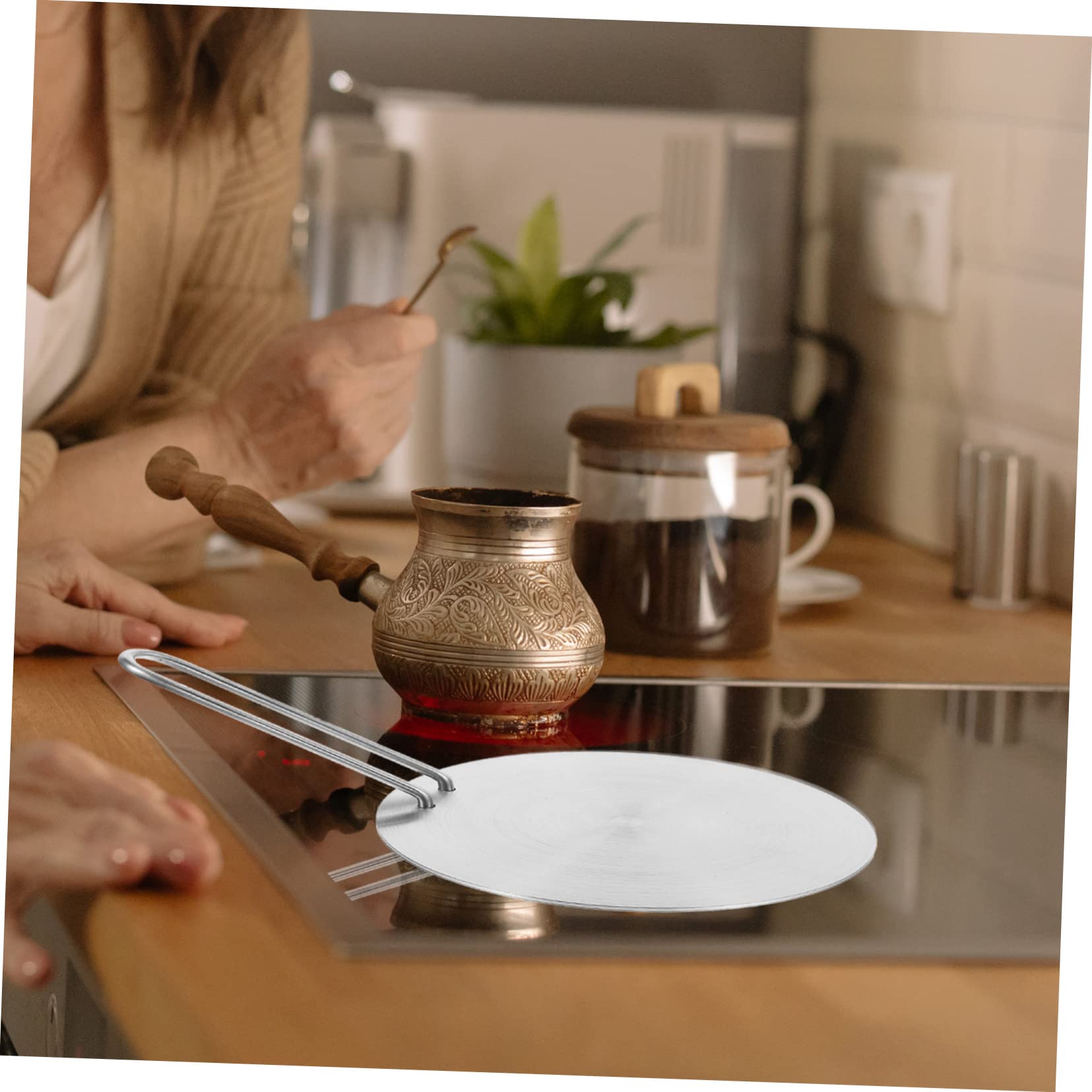 BEBEMOKO Induction Cooker Heat Diffuser Plate Metal Induction Adapter for Stove