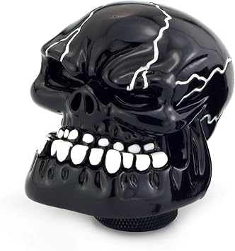 Skull Gear Stick Shift Knob, MT Car Shifter Handle Big Teeth Devil Skeleton Shape Fit Most Manual Automatic Transmissions, Black