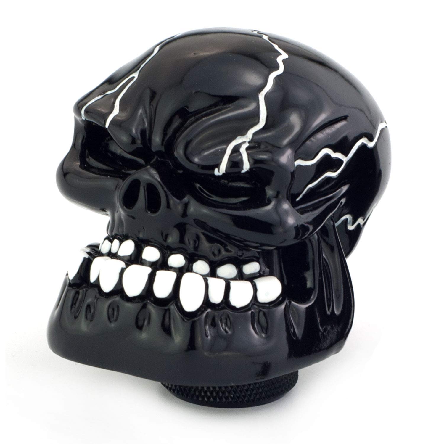 Thruifo Skull Gear Stick Shift Knob, Big Teeth Devil Head Shape MT Car Shifter Fit Most Manual Automatic Vehicles, Black