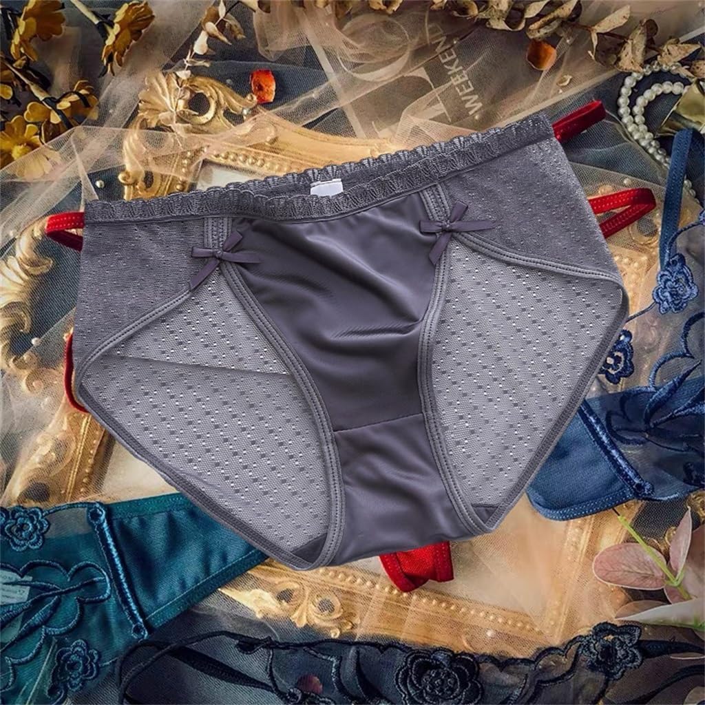 Mesh Sexy Lace Satin Hip Package Cotton Crotch Triangle Ladies Panties Female