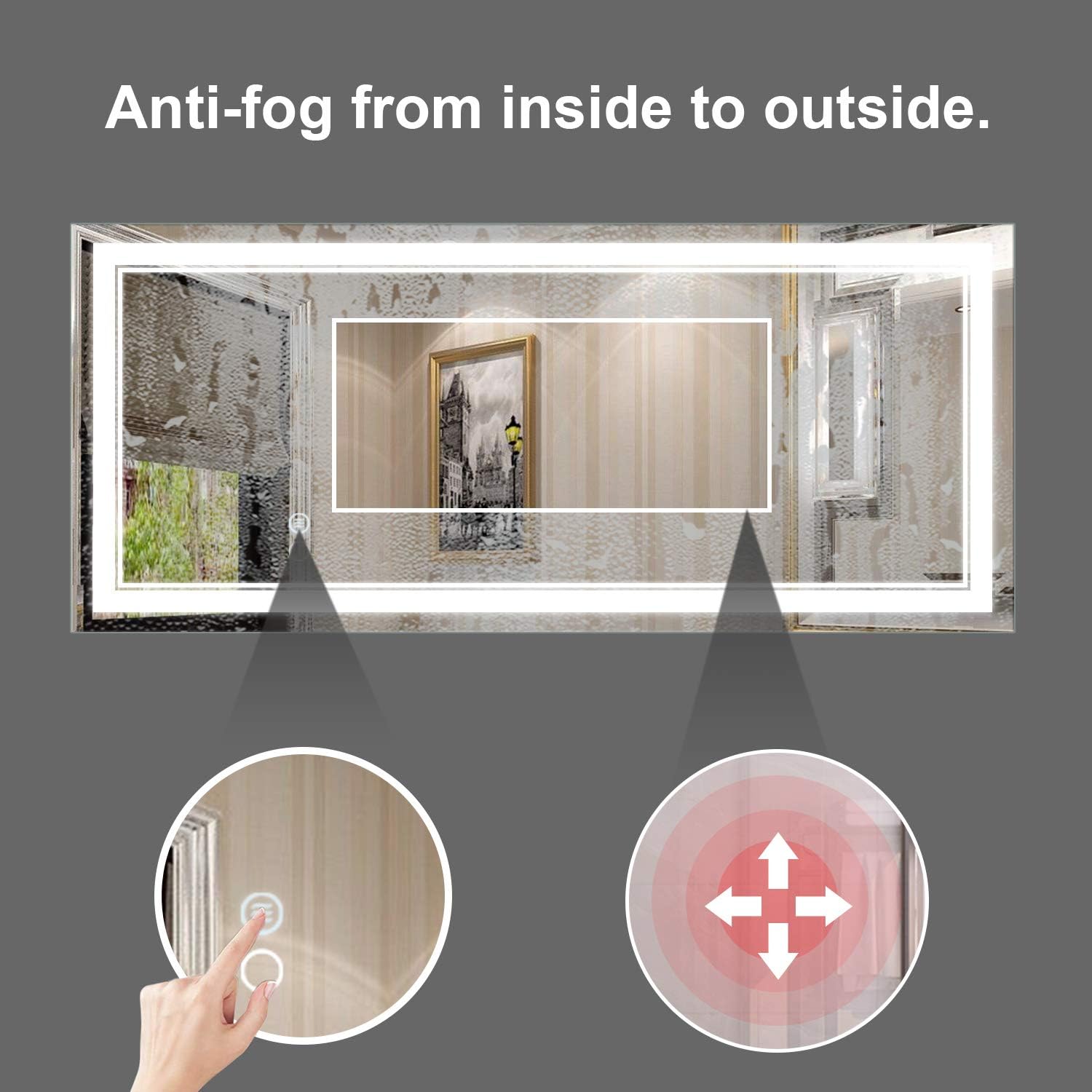 Buу 1 gеt 1 MELUCEE 40 x 24 Inch Bathroom Mirror LED Vanity Mirror with Lights Full Length Mirror Wall Mounted (Vertical/Horizontal), Dimmable Anti-Fog Touch Button Uр Tо 40% оƒƒ MELUCEE 40 x 24 Inch Bathroom Mirror LED Vanity Mirror with Lights Full Length Mirror Wall Mounted (Vertical/Horizontal), Dimmable Anti-Fog Touch Button