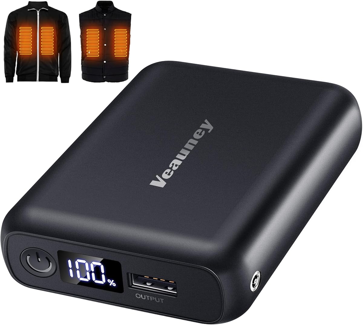 7.4V/5V 18400mAh Heated Vest Battery Pack Compatible with ORORO, 7.4V Battery Pack for Heated Vest, with LED Display Portable Power Bank for for Weamest, for TODWARM, for Wulcea(No for 12V)