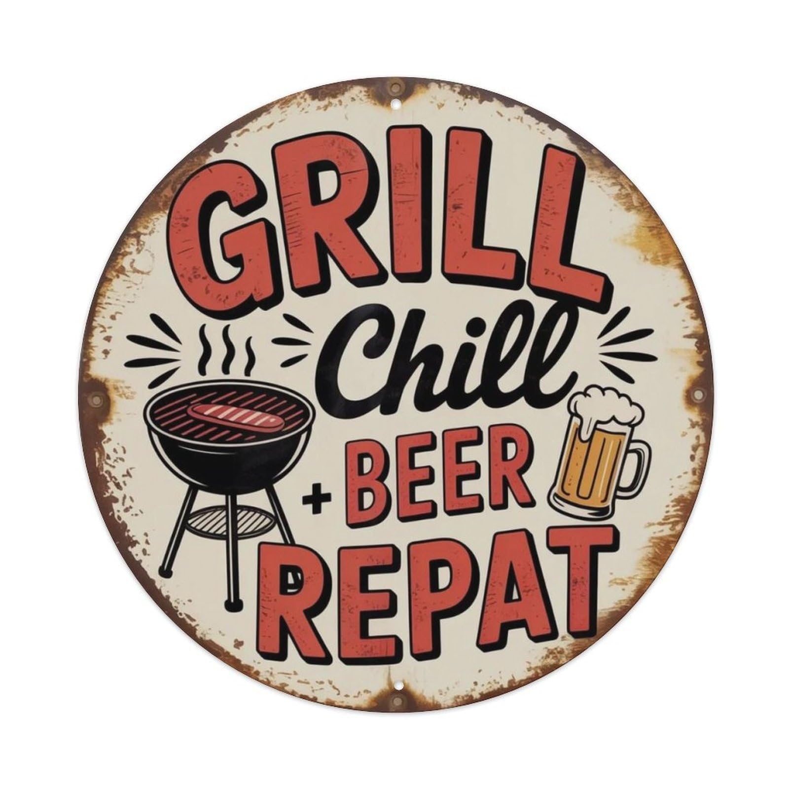 BBQ Grill Metal Tin Sign Plaque
