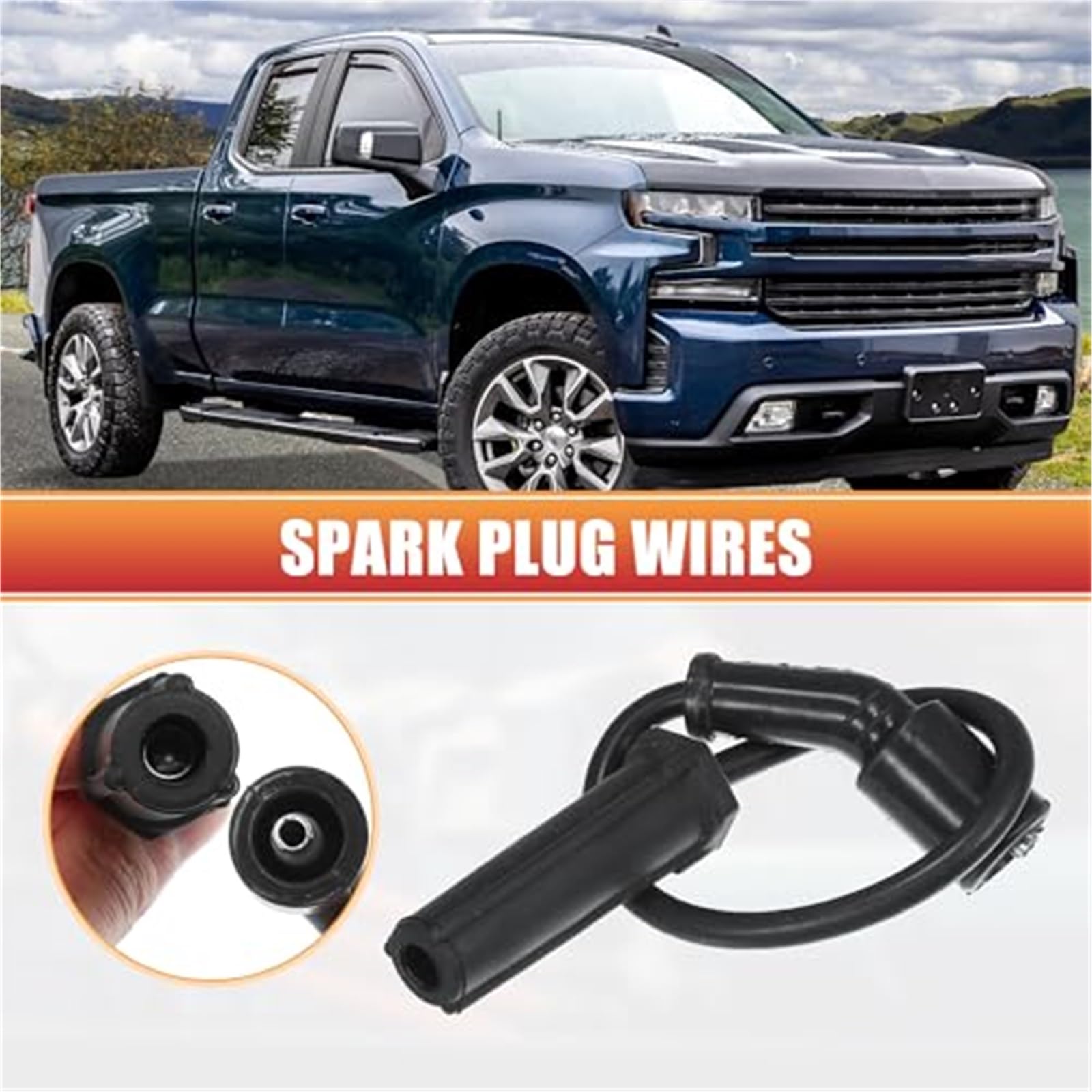 Przewód cewki zapłonowej do świec zapłonowych, kabel 7 mm, do Chevrolet Avalanche Silverado Tahoe 4,8 l 5,3 l 6,0 l nr 88894393/89017270 Opakowanie 8 szt. Przewód zapłonowy do samochodów