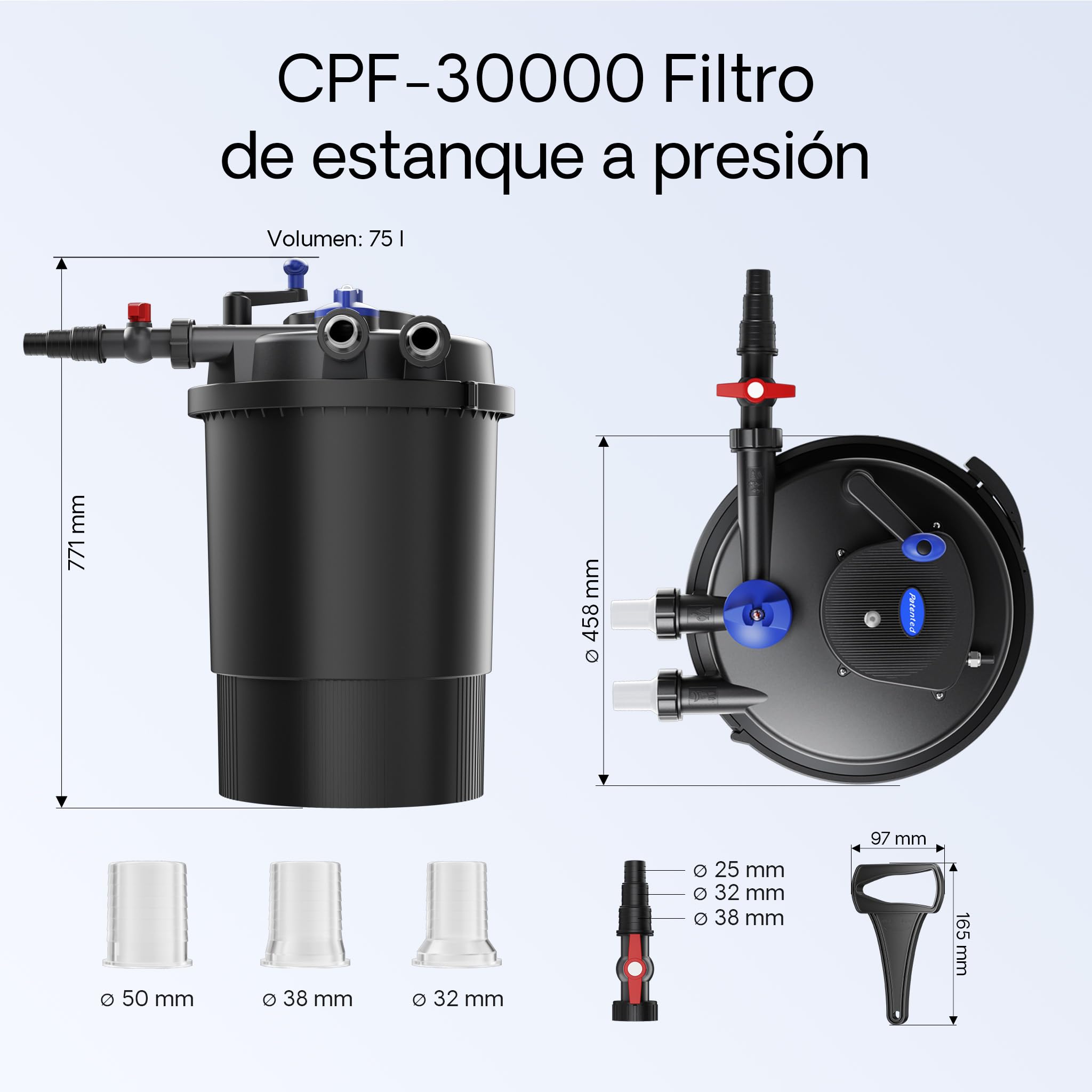 SunSun CPF-30000 SET 60000l 55W UVC NEO12000 Bomba Manguera Set de filtro para estanque