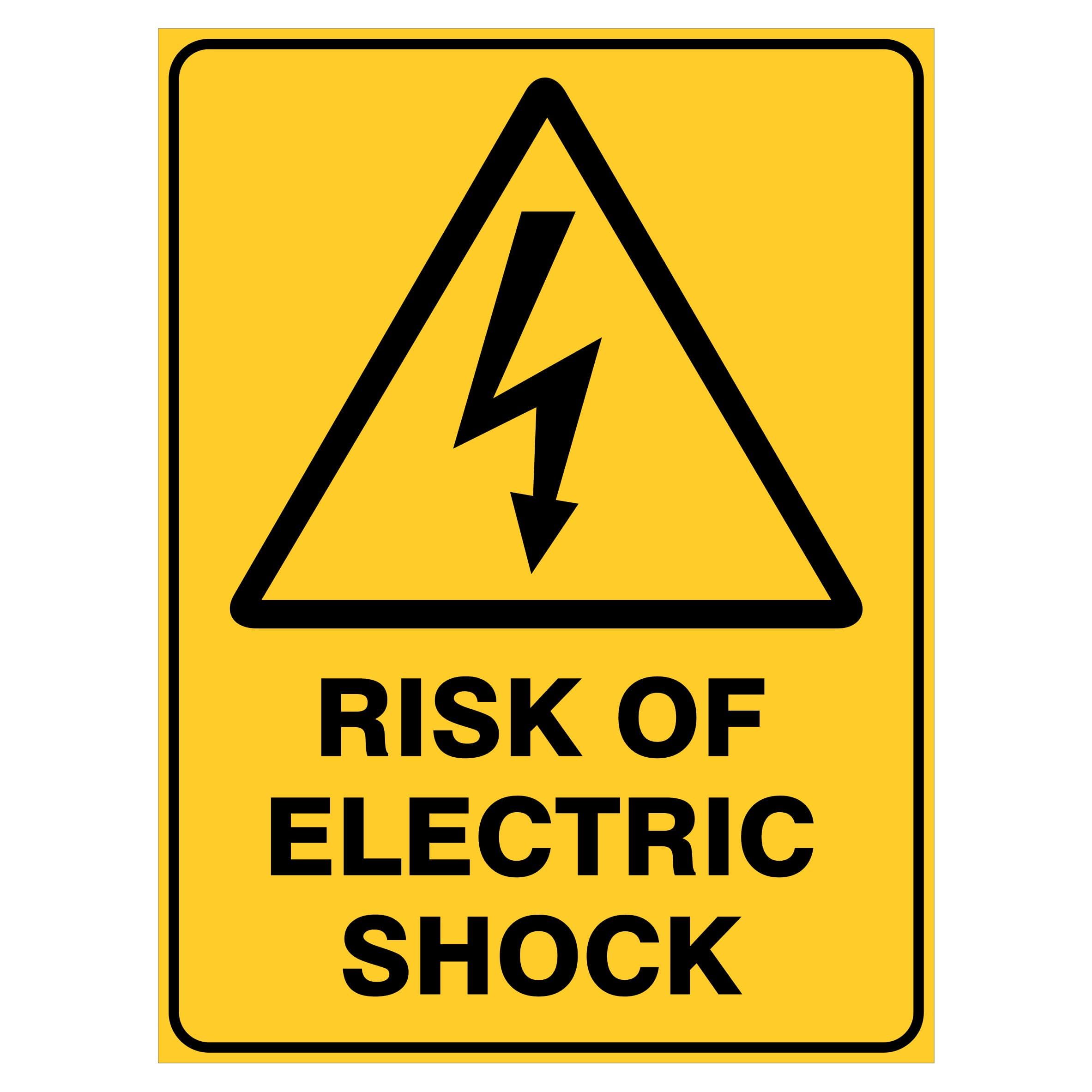 Risk Of Electric Shock Warning Signs, 12x8 Metal Tin Sign, Risk of electric shock.