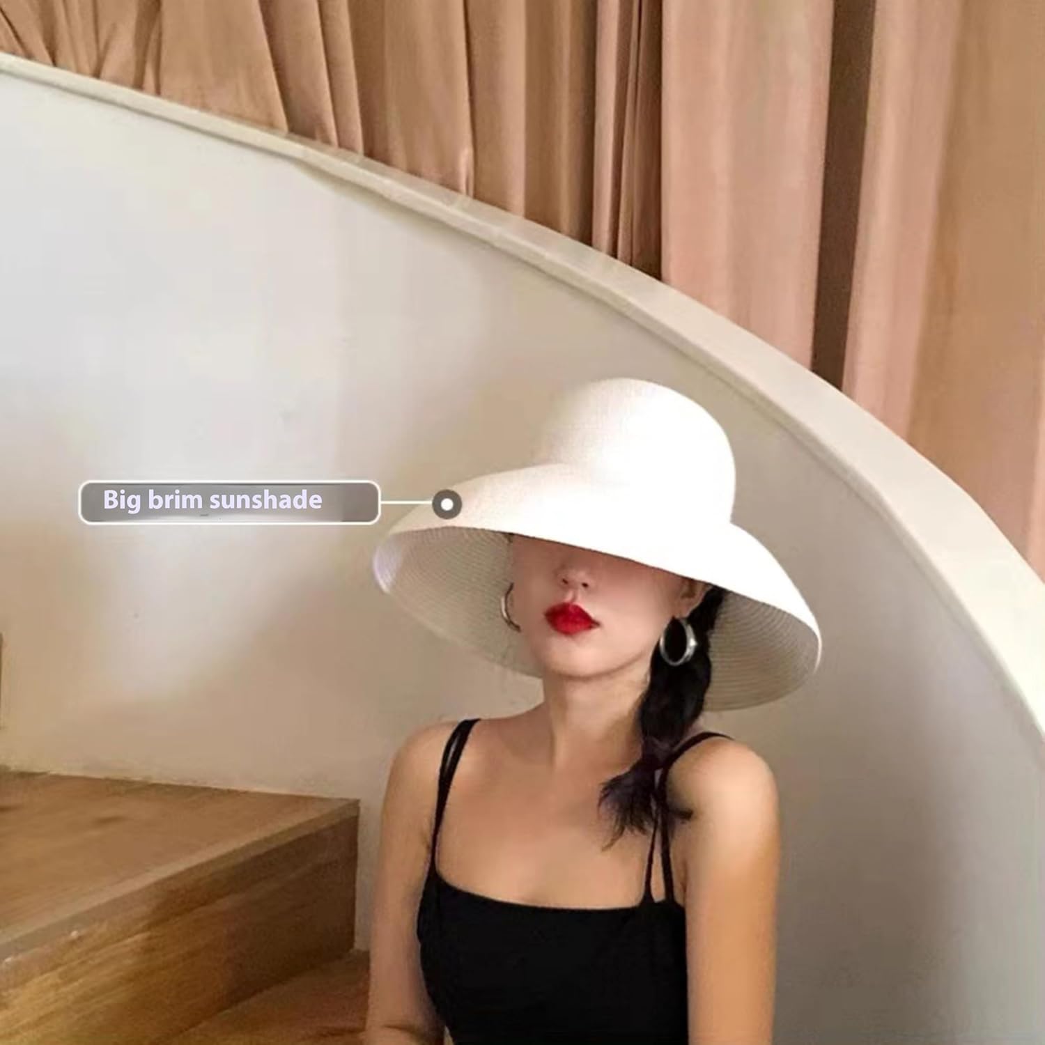 YEKEYI Sun Hats for Women Wide Brim Beach Hat Straw Hat UPF Travel Foldable Brim Summer UV Hat - Image 9