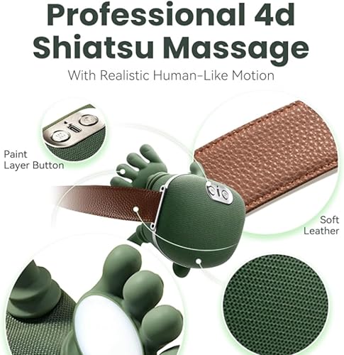 Miniatura 3 de Masajeador eléctrico de cuello y espalda, masajeador eléctrico Shiatsu de cuello y espalda para aliviar el dolor de tejido profundo, 3 niveles de