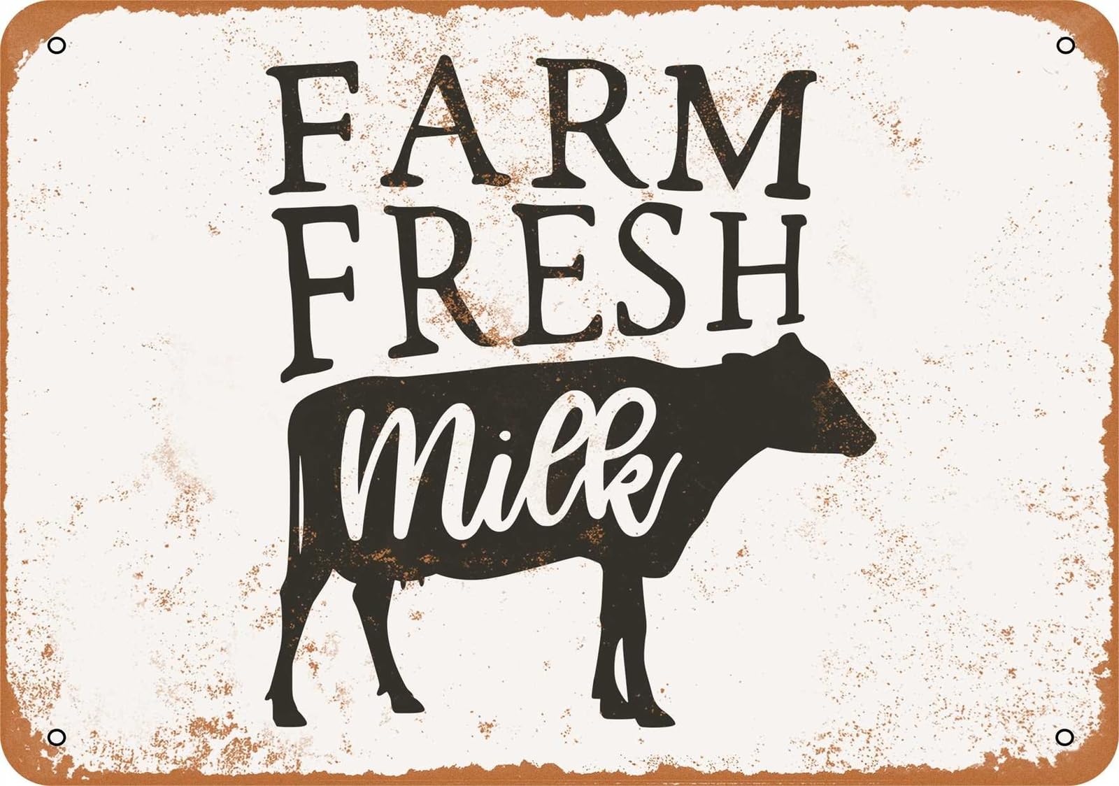 Miaomansenstore Metal Sign - Farm Fresh Milk - Vintage Look Home Decor