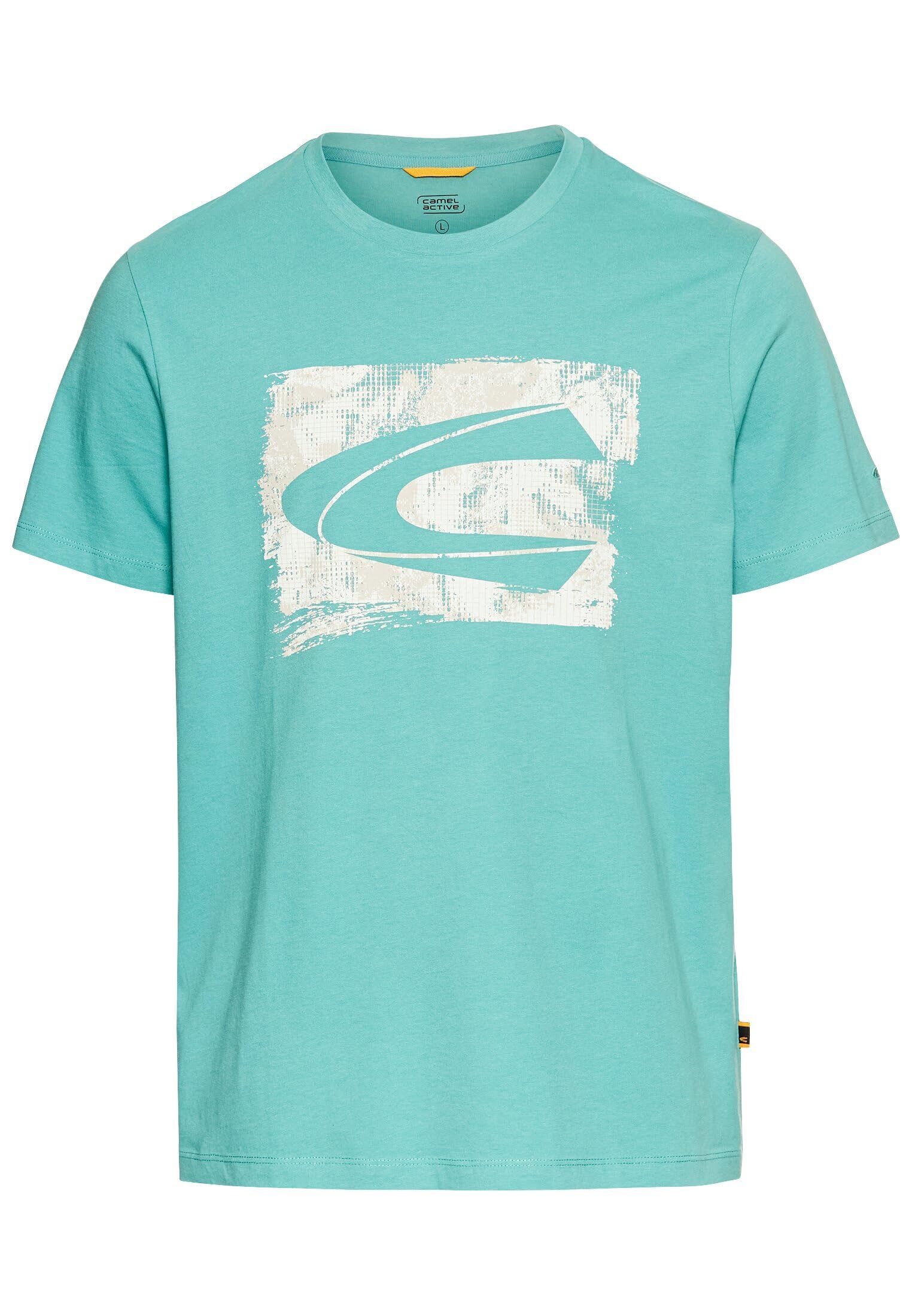 camel active Men's Organic Cotton T-Shirt, Agave Green, S