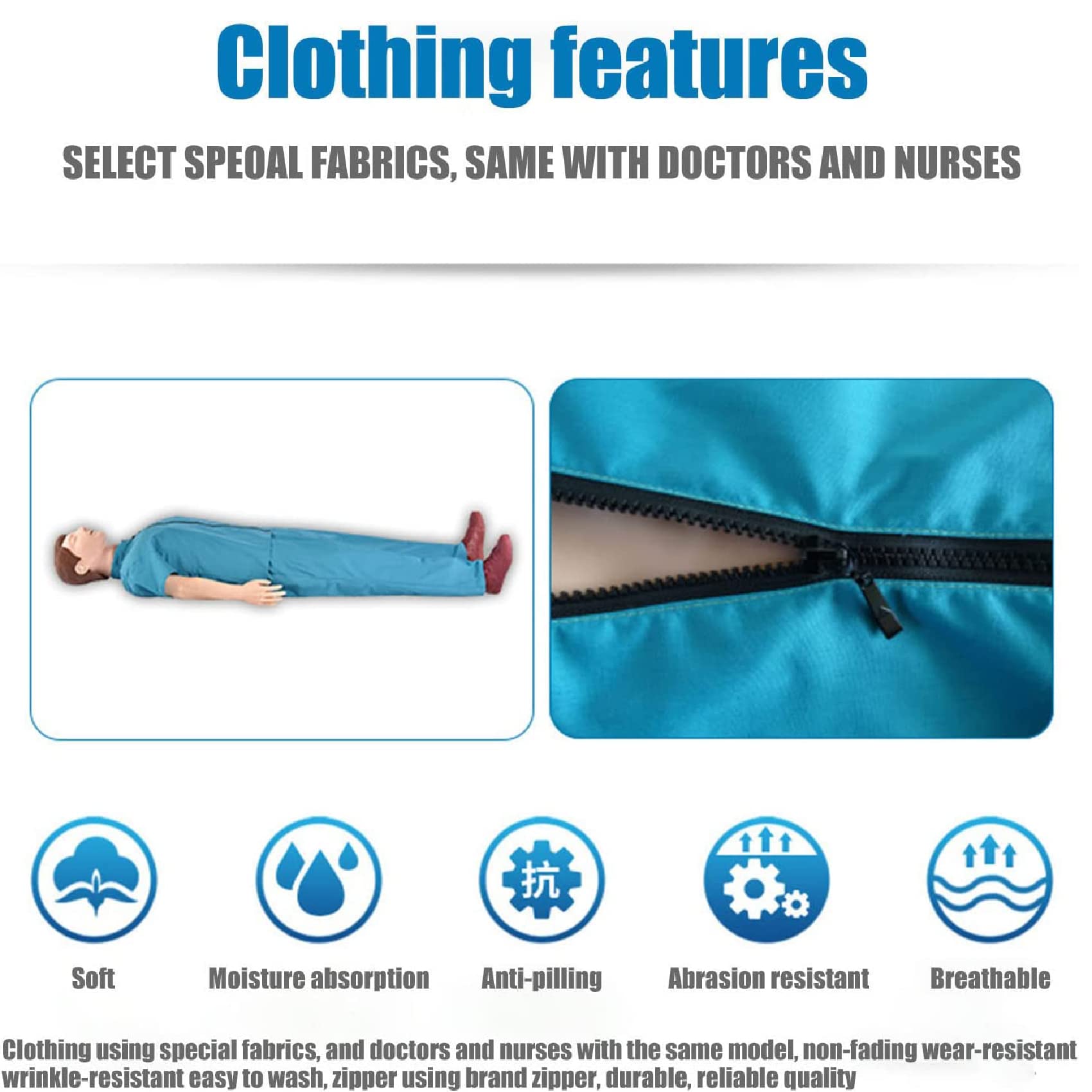 Kit Complet de Formation pour Adultes, Mannequin de RCP de 5,4 Pieds, simulateur de réanimation Cardio-pulmonaire, modèle médical de Formation aux Premiers Secours, pour la Formation des médecins en