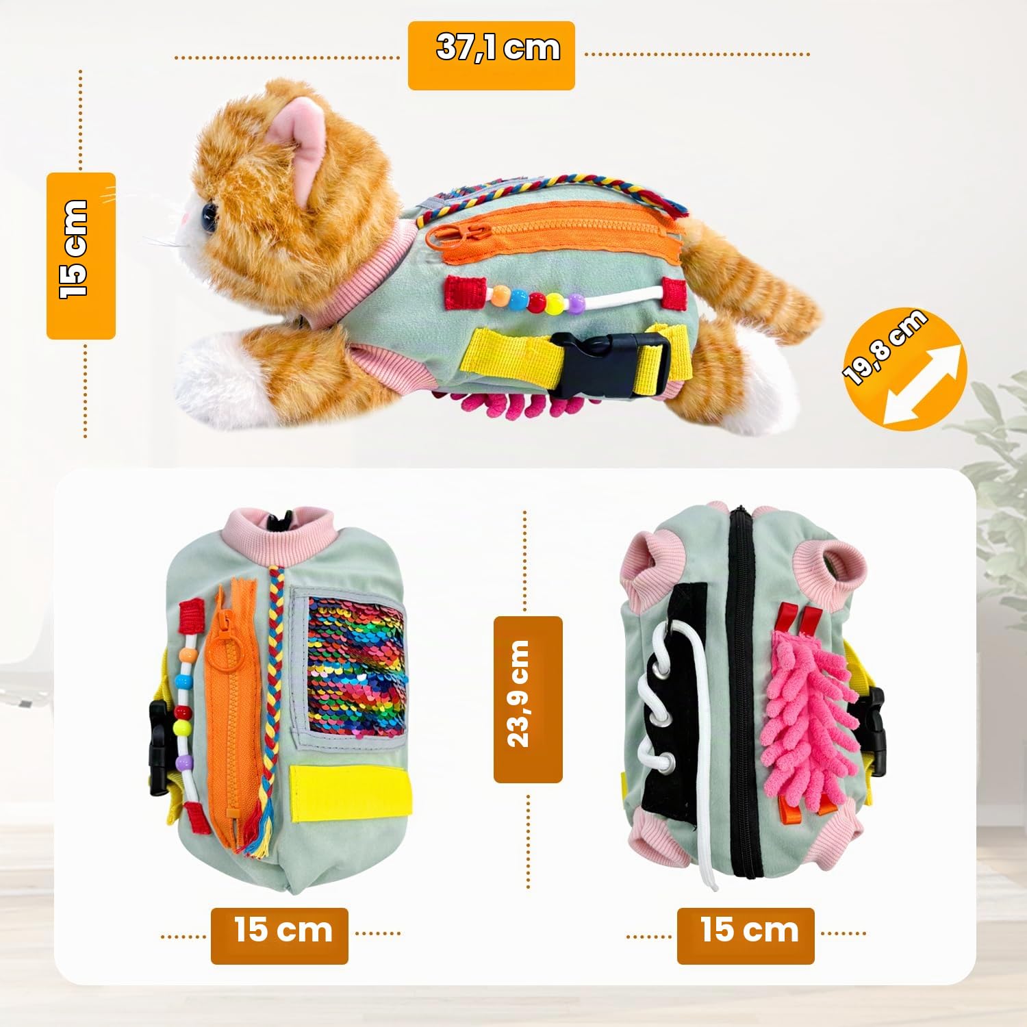 Fidget Blanket, Nesteldecke für Demenzkranke, Senioren & Demenz Beschäftigung Hände, Zappelsensordecke für Demenz, Geschenk und Aktivitäten für Senioren mit Alzheimer oder Demenz