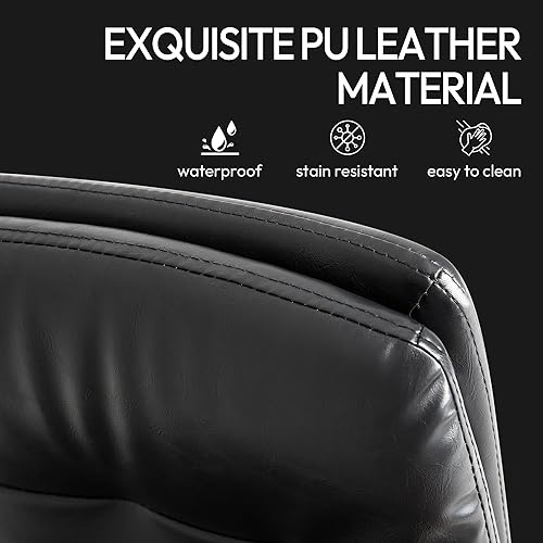 Miniatura 4 de Juego de 2 taburetes de bar, modernos taburetes de bar de piel sintética, altura ajustable de 22 a 29 pulgadas, taburete de bar con cojín grueso de