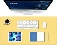 Vista 33 de Knodel - Alfombrilla de escritorio, para mouse, impermeable para escritorio, de cuero para teclado y mouse, protector de escritorio para oficina