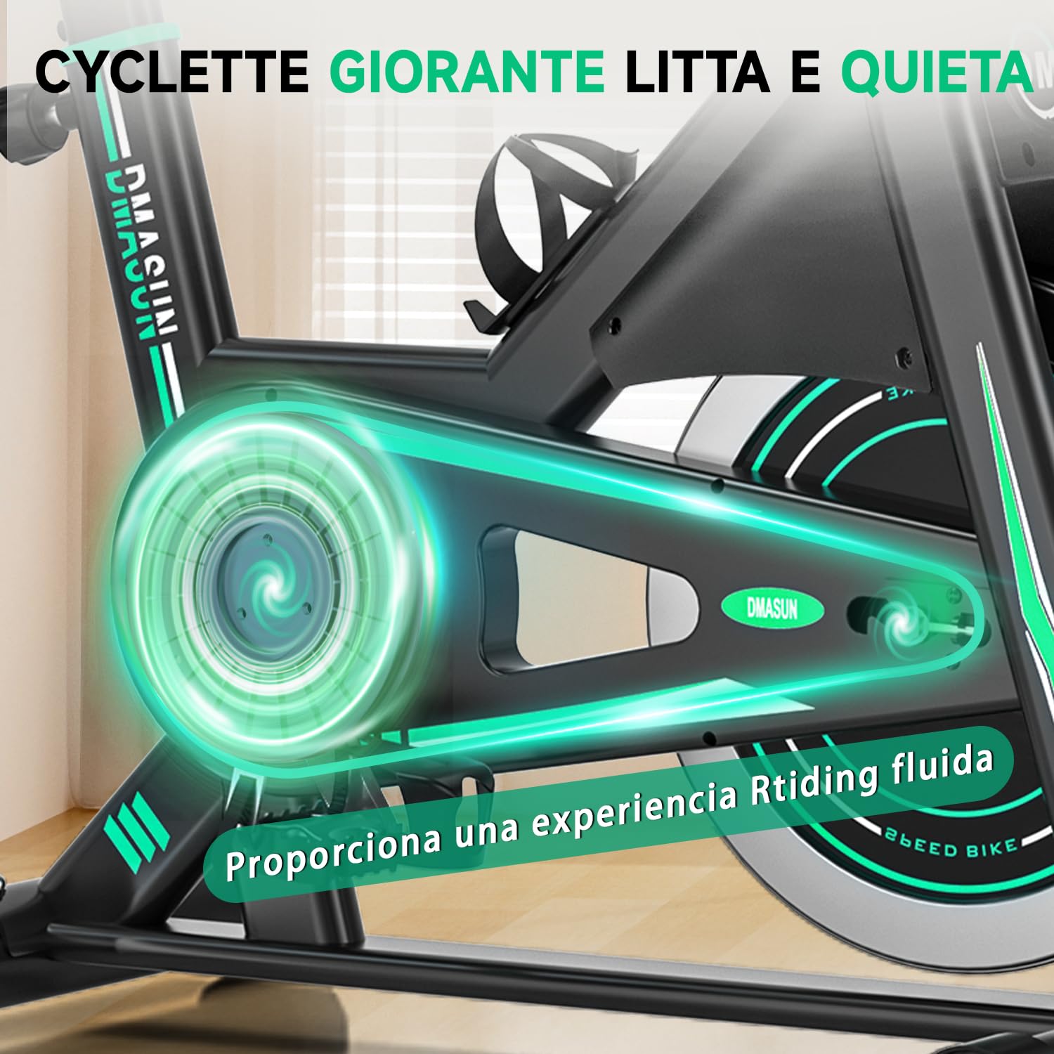 DMASUN Cyclette con resistenza magnetica, cyclette per interni, con comodo cuscino per sedile, display digitale con impulso