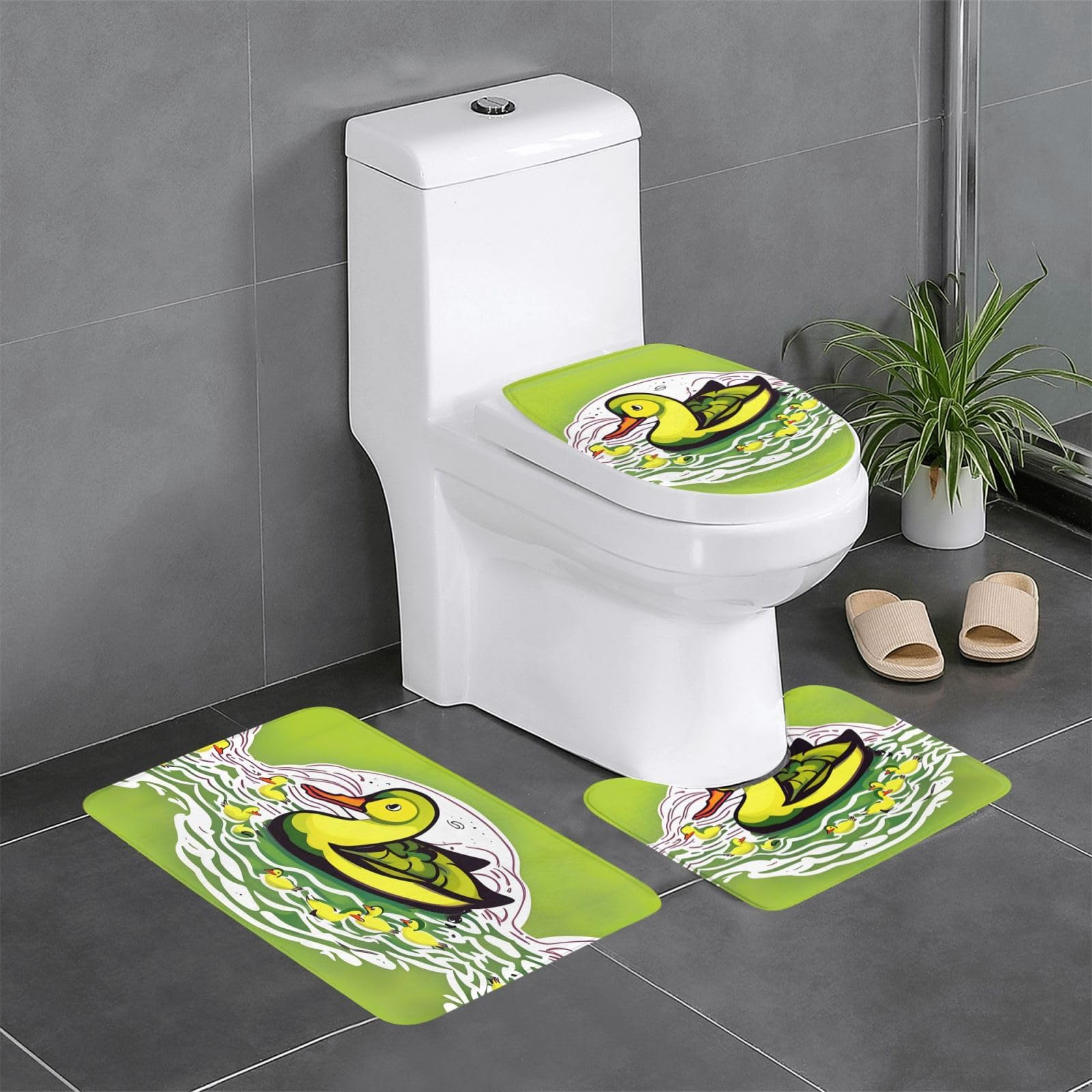 Tapis de salle de bain antidérapants motif canard tapis de contour