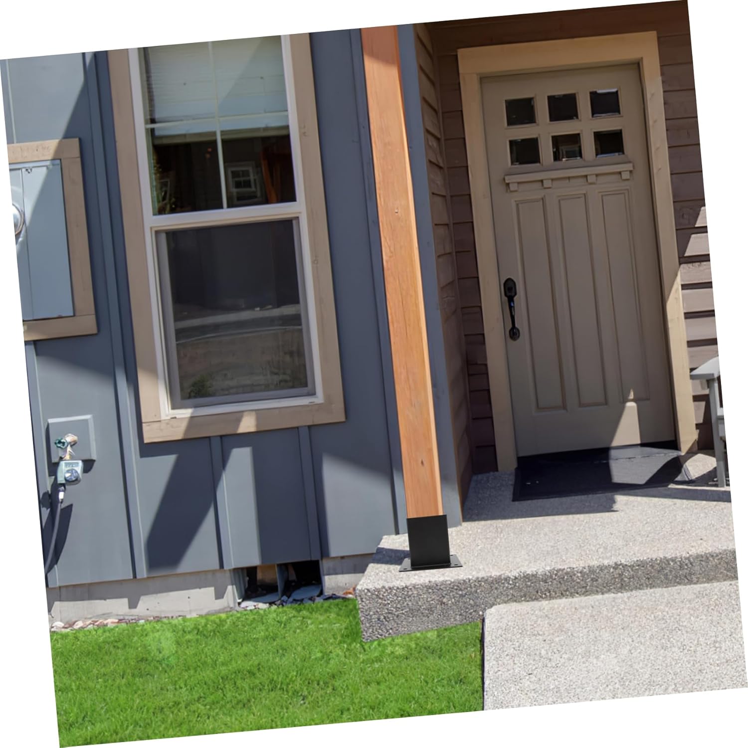 UPKOCH 1Set Mailbox Post Base Protector Durable Post Bracket for Deck Railing and Fence Applications Heavy Duty Support for Mailbox Pavilion and More Sturdy