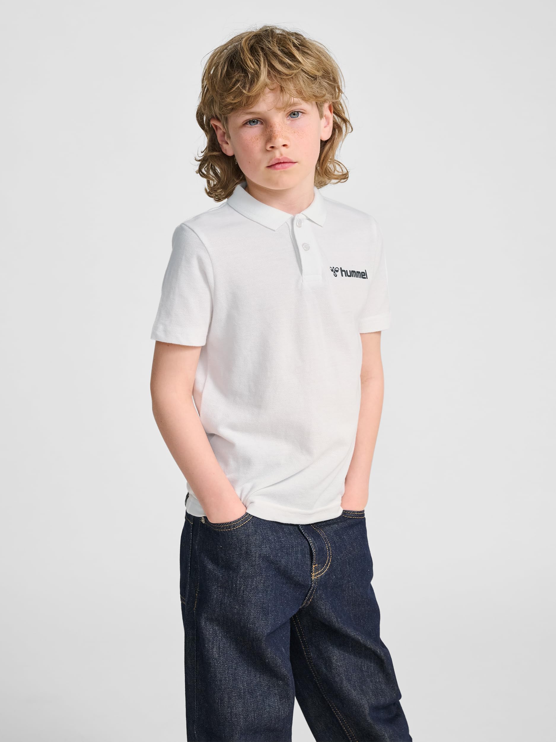 hummel, hmlmover Cotton Polo Kids, White, 176