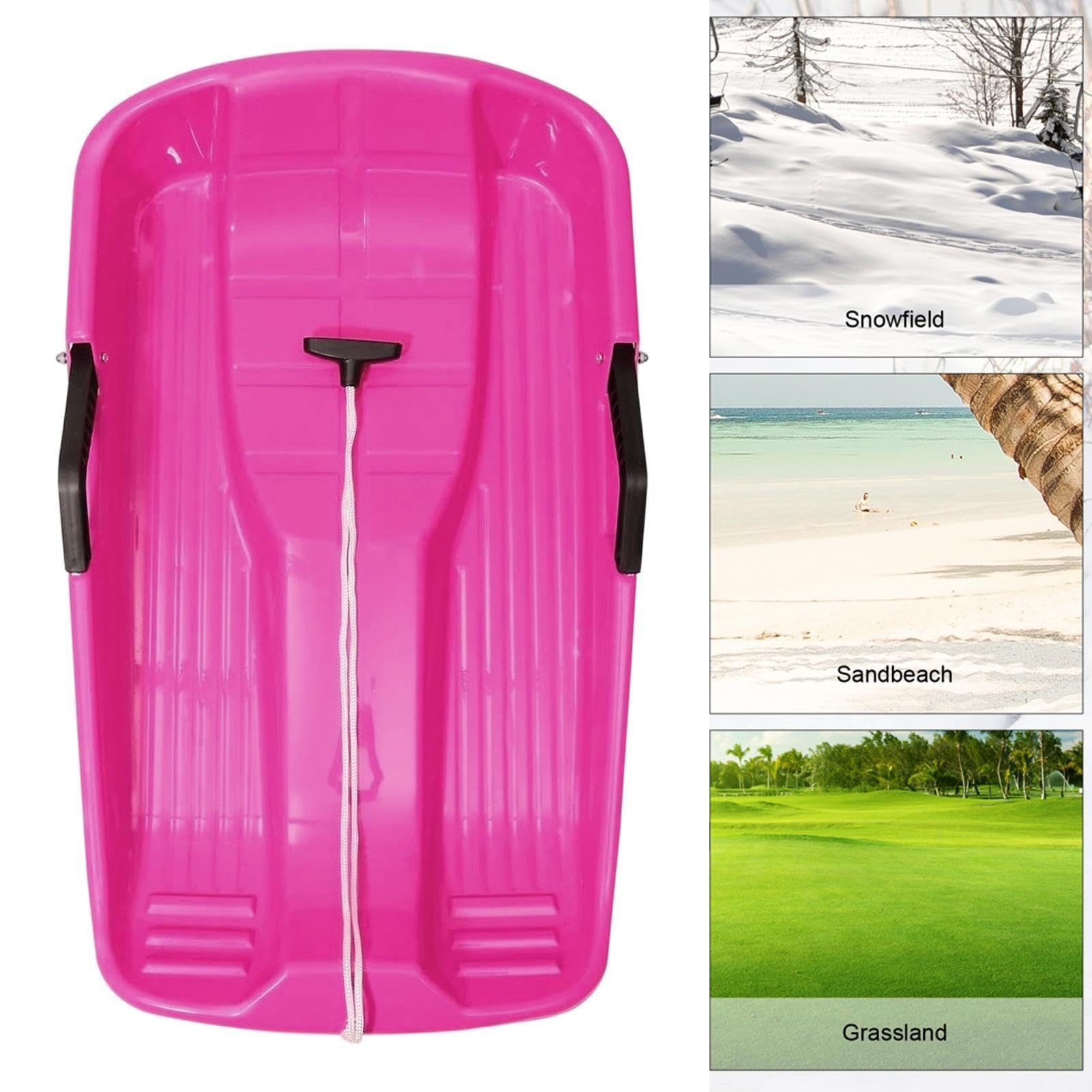 Kinder-Schneeschlitten 2-Personen Winter-Rodel Outdoor-Spielzeug mit | Skiboard Schnee Schlitten Für und Mädchen Outdoor-Spiel Sand Gras Hänge Abfahrten Alle Jahreszeiten