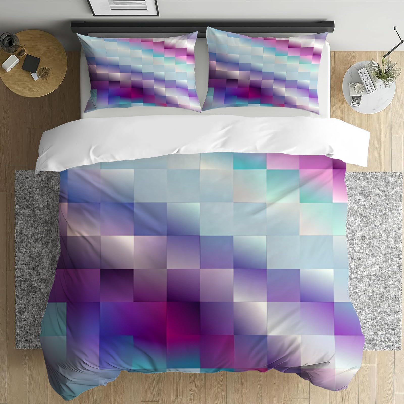 Housse de couette 200x200 échiquier pour relooker une chambre d'ado