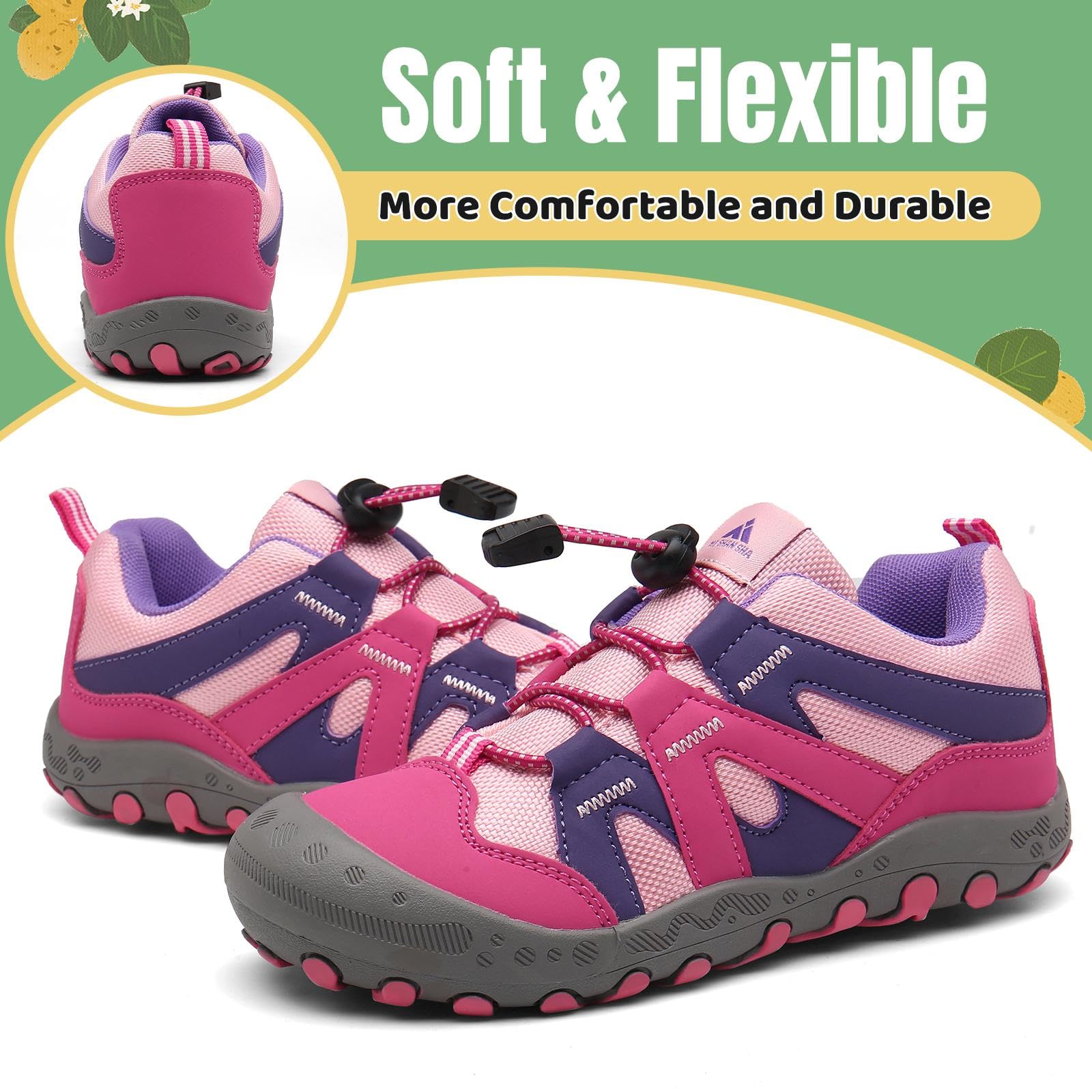 Mishansha Unisex Zapatos de Senderismo Niños Zpatillas para Correr Antideslizante Transpirable Niñas Calzado Deportivo, Tallas 24-38 EU