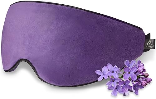 Mavogel Máscara de ojos de lavanda, diseño ultraligero, máscara única para dormir con aroma a lavanda para hombres y mujeres, excelente bloqueo de