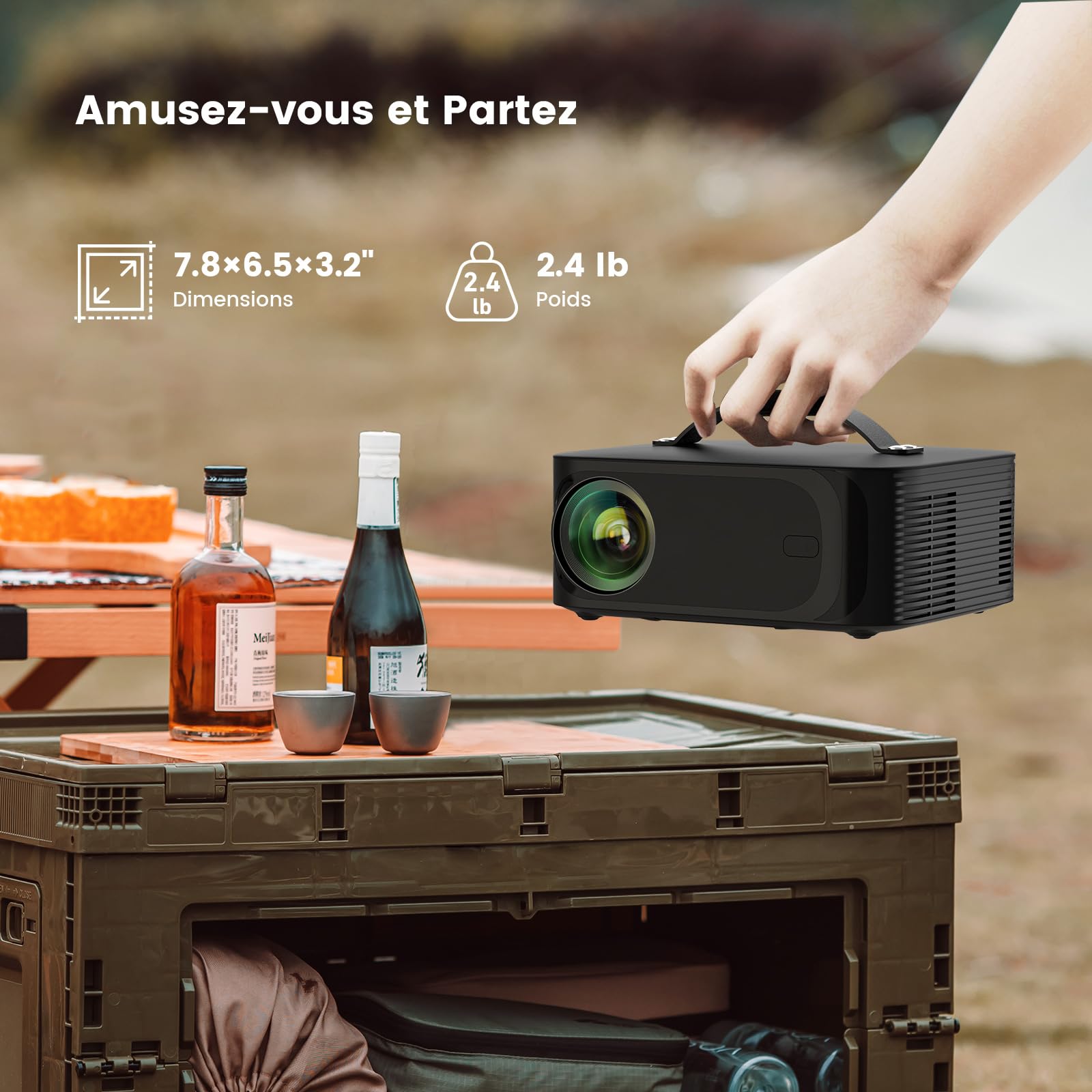 Videoprojecteur-4K Compatible Netflix avec 800+ Apps pour Home Cinéma