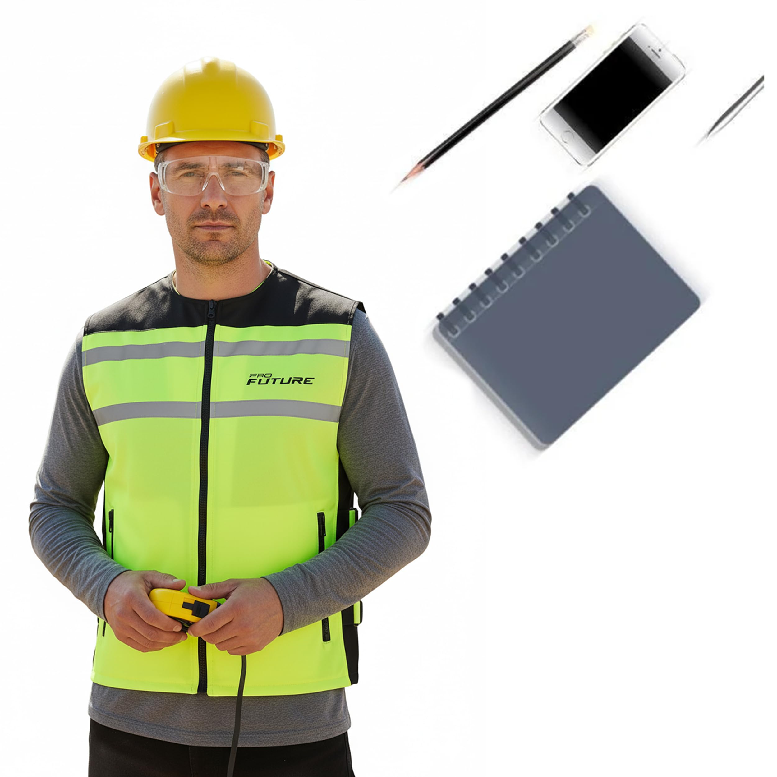 Nuovo Uomo Gilet Alta Visibilità Catarifrangente Fluo Sicurezza Moto Auto Bici Fluo