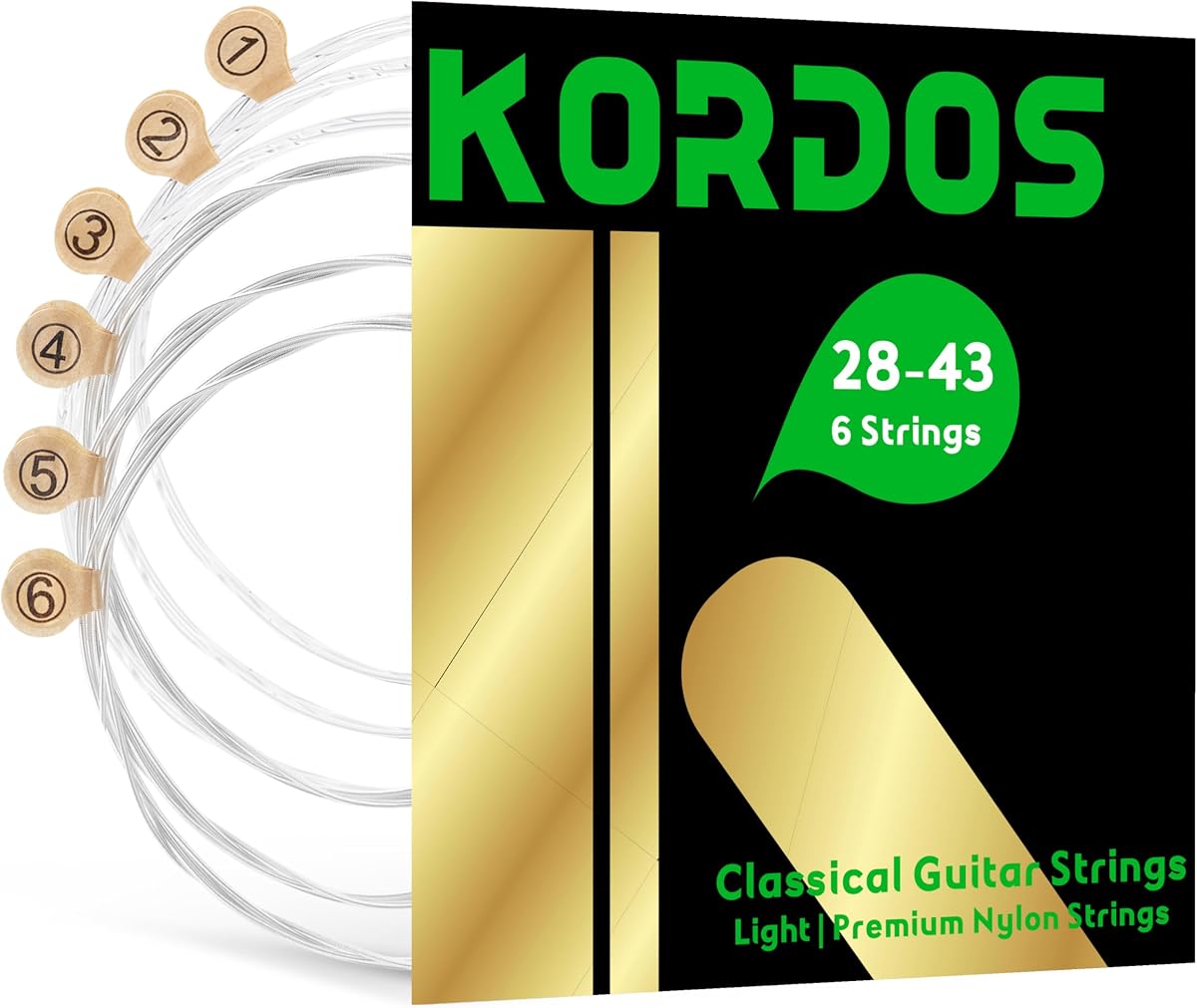 Classical Guitar Strings Nylon, Vacuum-sealed Long-lasting, 85/15 Bronze, Normal Tension, Tie Ends, Light Gauge, 28-43