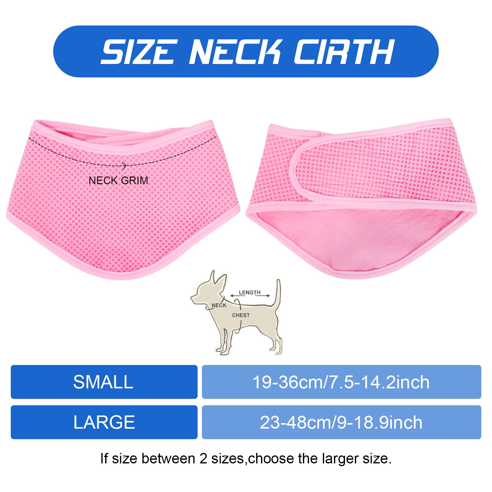 Kühlendes Halstuch, atmungsaktives Haustier-Kühlhalsband für Hunde, sofortiges Chill-Out-Haustier-Schal, Sommer, Outdoor, Eishals-Kühler (Grün + Rosa, L)