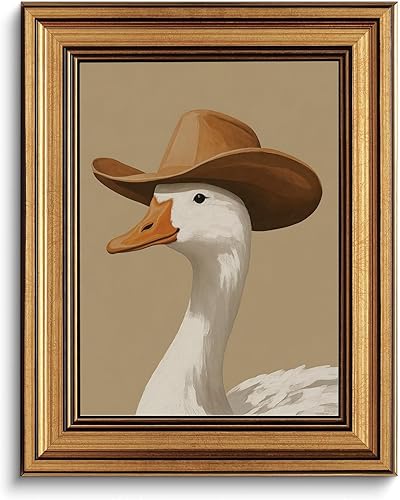 Miniatura 65 de Arte de pared con marco dorado, lienzo vintage de río, arte de pared, paisaje natural, río antiguo, impresiones artísticas para sala de estar,