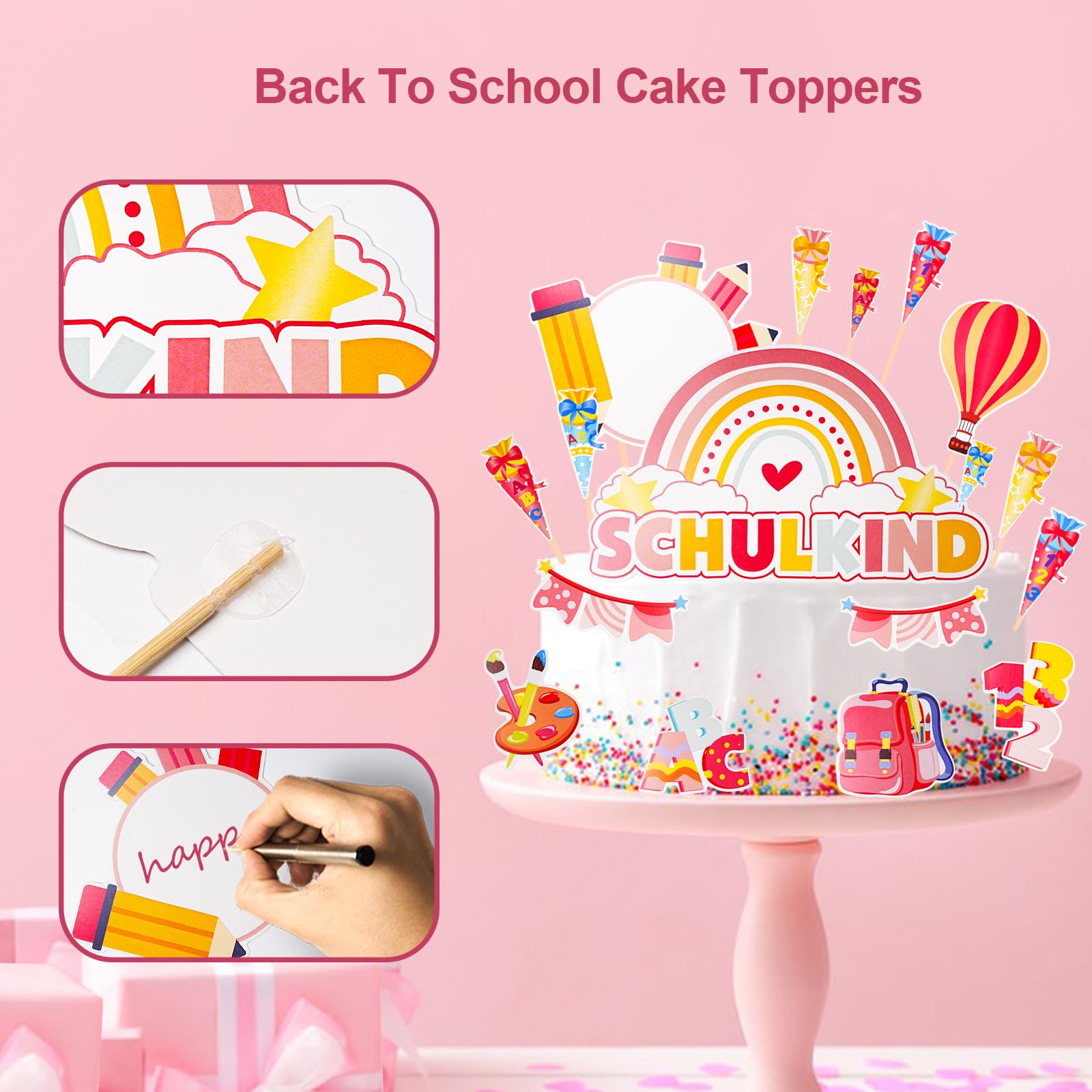 Einschulung Tortendeko - 17 Stück Cake Topper Für Schulanfang Kuchen