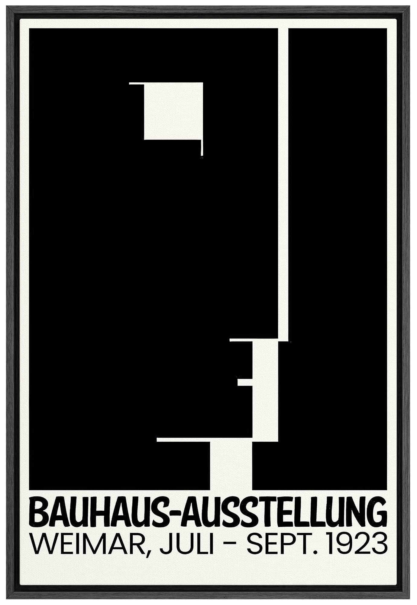 SIGNLEADER Framed Canvas Print Wall Art Bauhaus Geometric Polygon Face Classic Vintage Illustrations Fine Art Decorative Retro Multicolor
