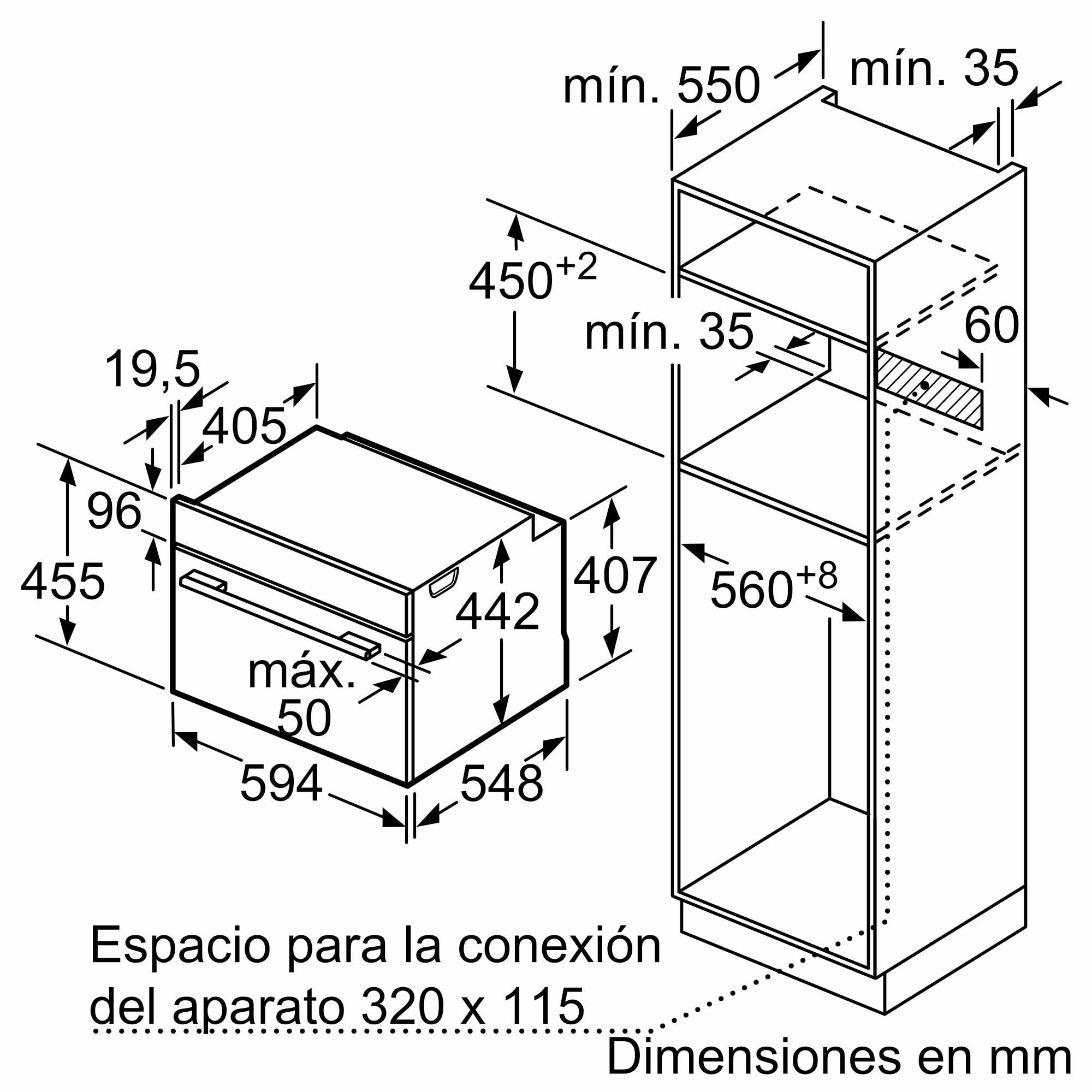 Balay - Horno Compacto Multifunción con Control Comfort, Mandos Ocultables, Gradas Cromadas, Asistente de Limpieza Aqualisis, 7 Funciones, Precalentamiento Rápido, Serie Acero, 3CB4130X2
