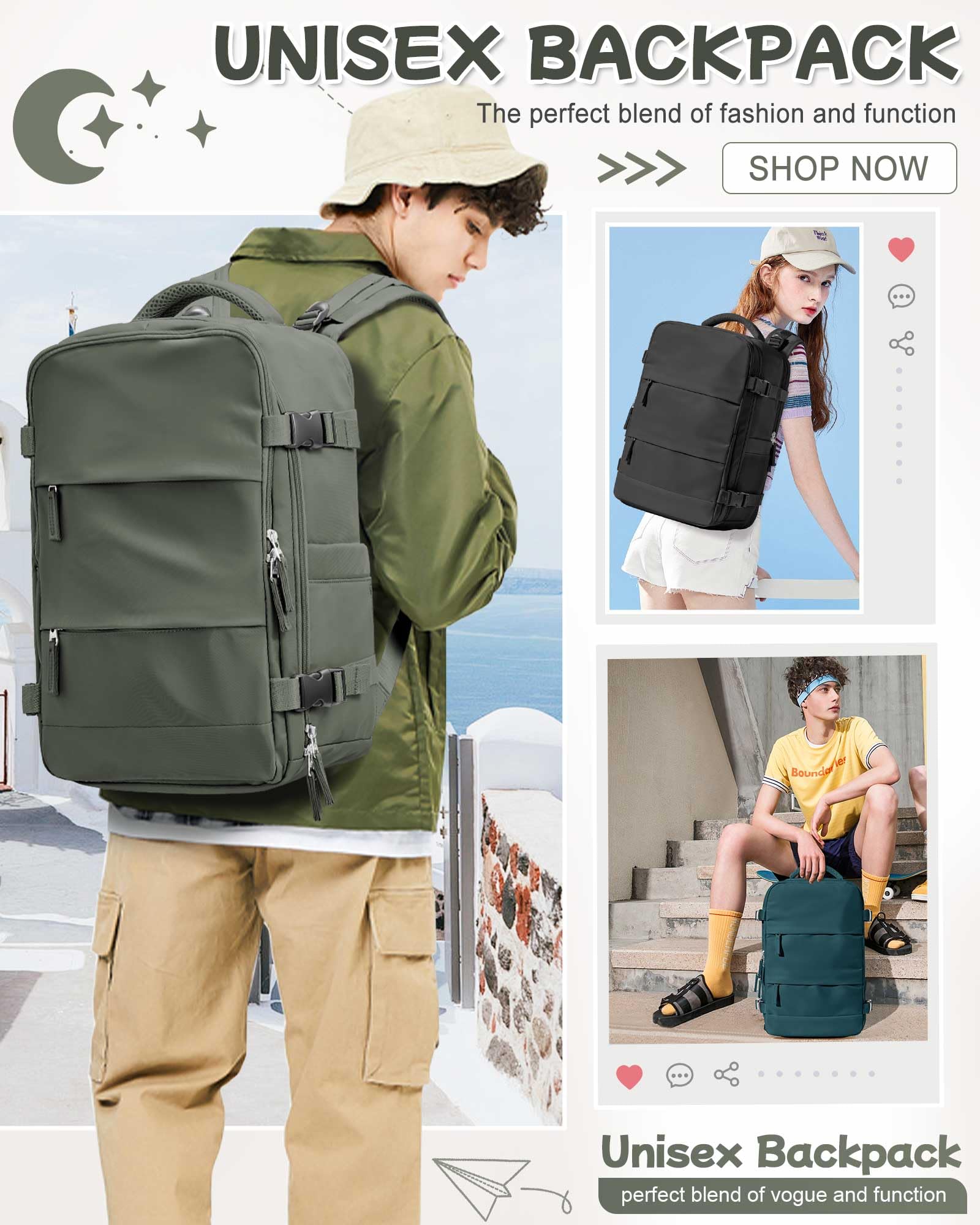 Sac à dos de voyage pour femme, sac à dos léger pour homme, randonnée, étanche, sac de gym