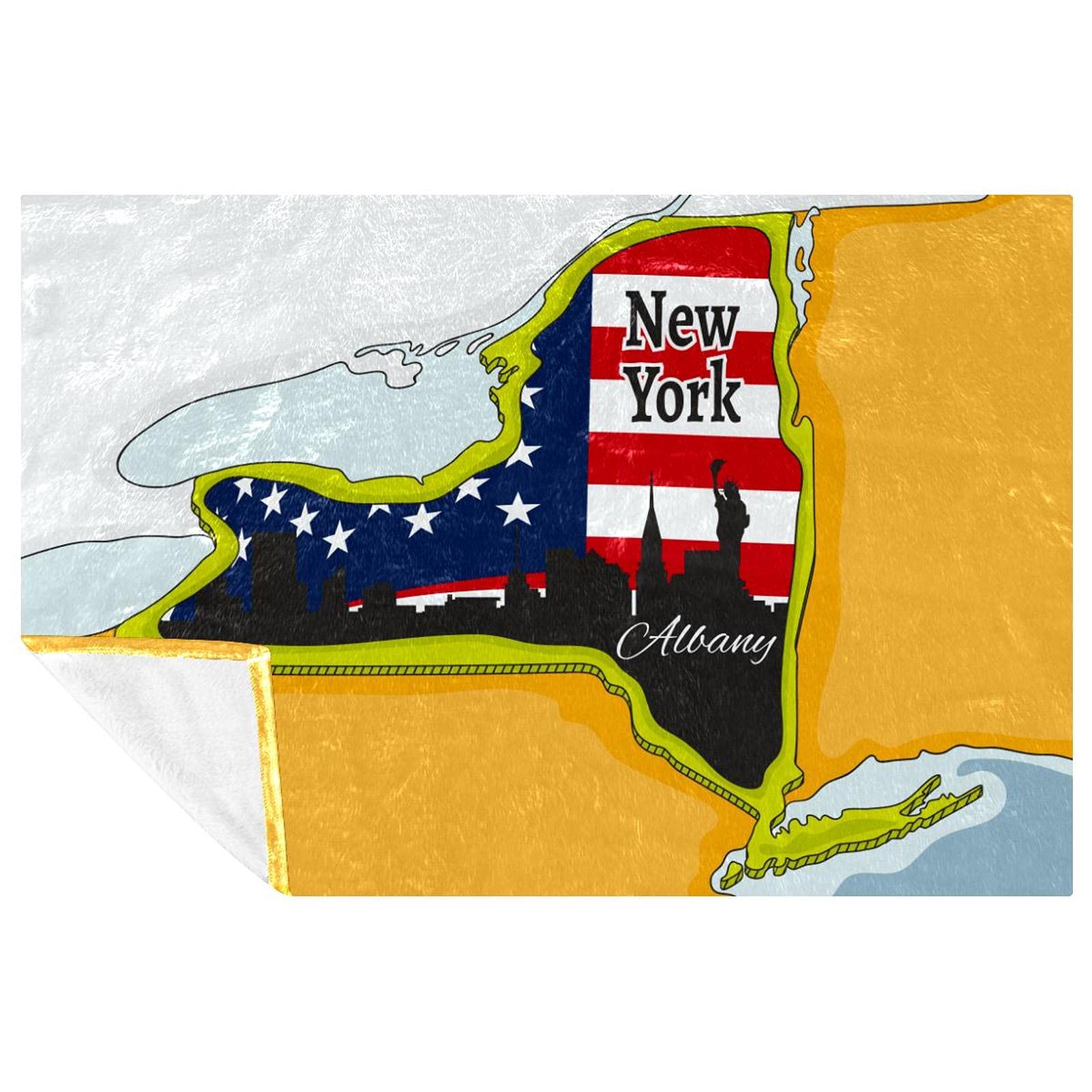 Couverture douce New York en maille premium pour lit et canapé design