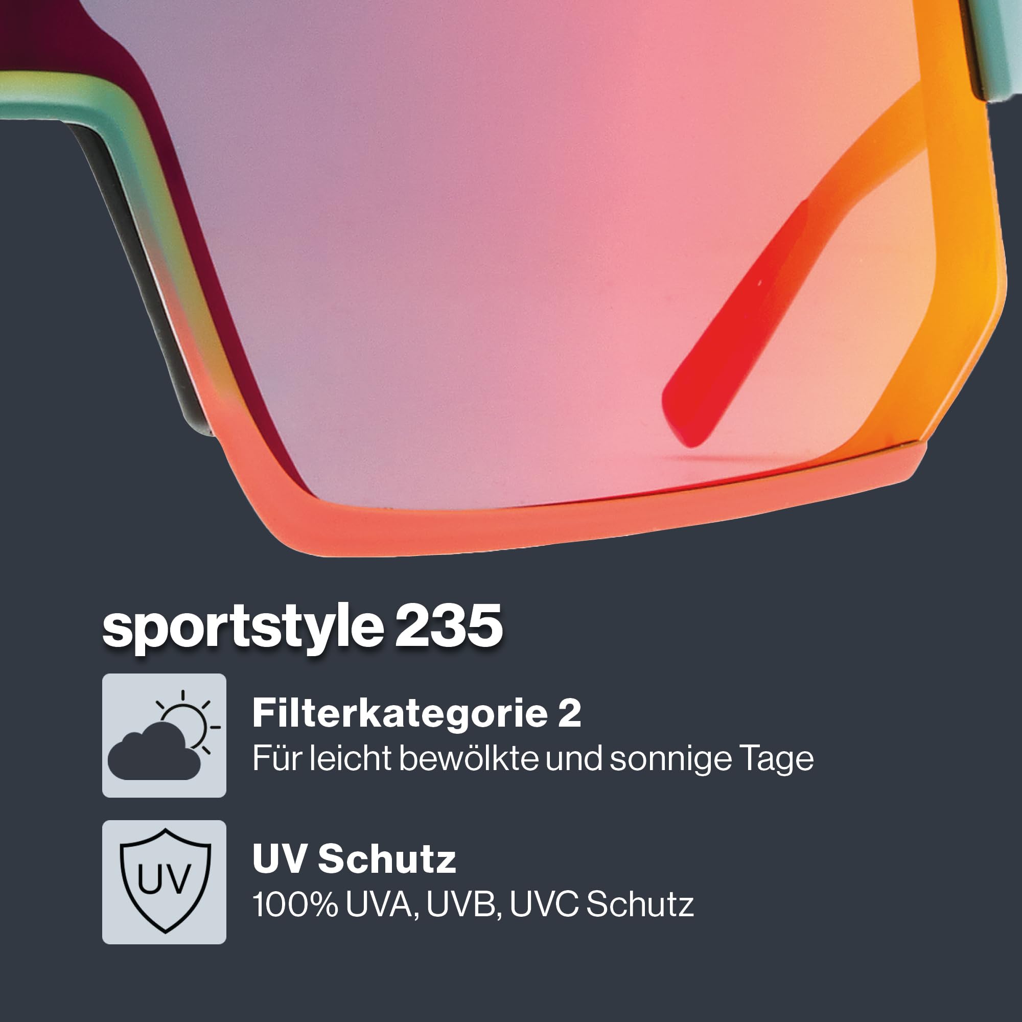 uvex sportstyle 235 - Sportbrille für Damen und Herren - 100% UVA-, B, C Schutz - druckfreier Sitz & perfekter Halt