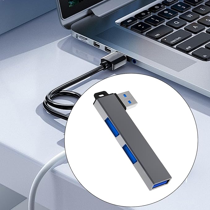 Hub USB 3.0 de aleación de aluminio con 3 puertos USB miniatura 2