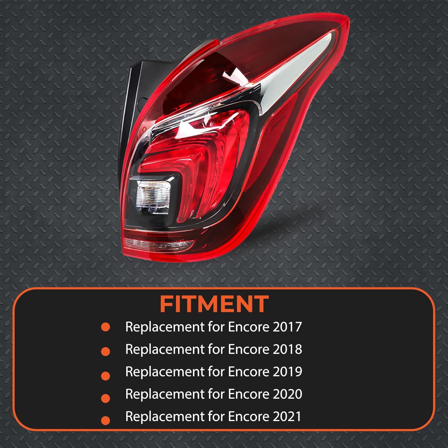 labwork Passenger Side Tail Light Replacement for Encore 2017-2021 Red Lens Rear Brake Tail Lamp Assembly RH Right Side