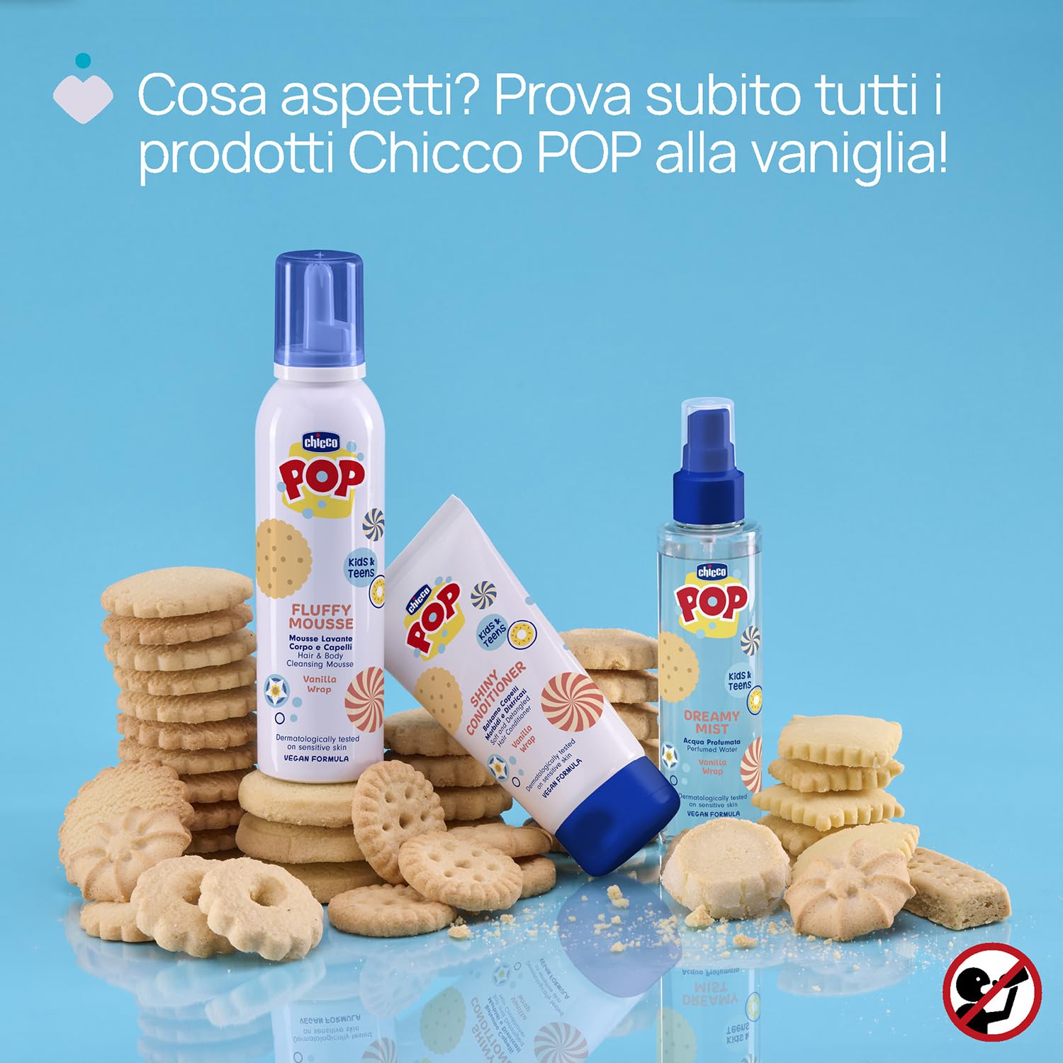 Chicco POP Acqua Profumata Vanilla Wrap, Profumo corpo per Bambini alla Vaniglia, Con Estratto Naturale di Vaniglia, Dermatologicamente Testato, Delicato, 150 ml