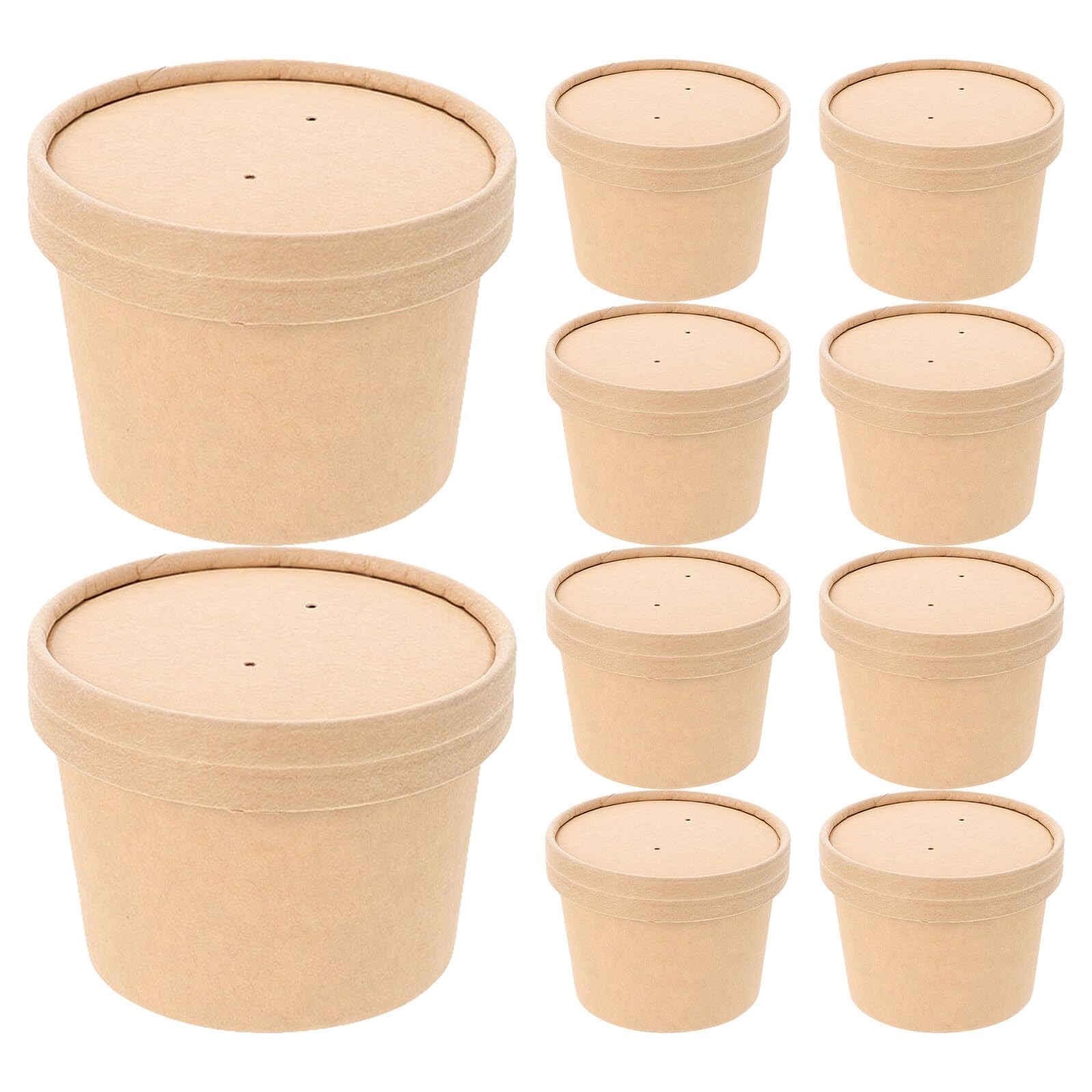 Coppette di Carta 8oz per Gelato e Yogurt, Confezione da 10 Pezzi