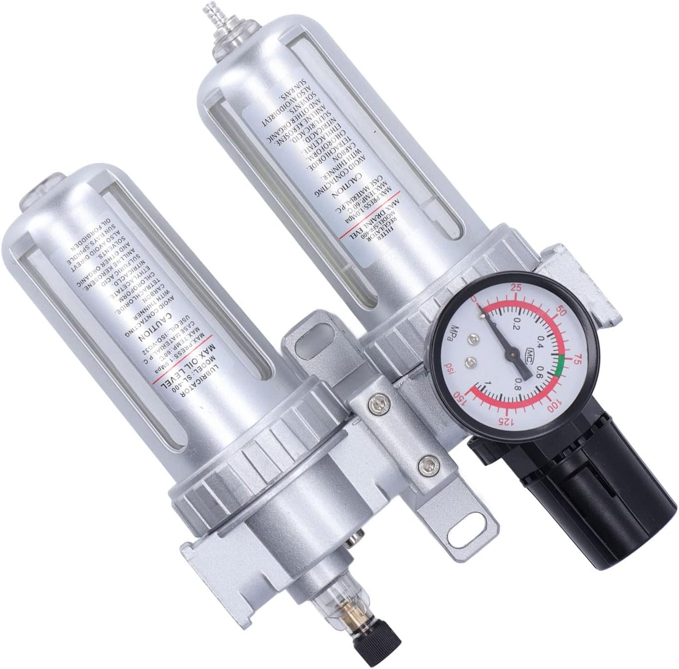 G1/2in Air Compressor Oil Separator Regulator, Compressed Air with Pressure, iency 4μm Filt, Aluminum y for Air Tools,