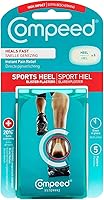 Compeed Blister Medium Heel Pads - Hydrocolloid Gel for Instant Pain Relief, 2x Faster Healing, Sports Protection, 10 Count (2 Packs)