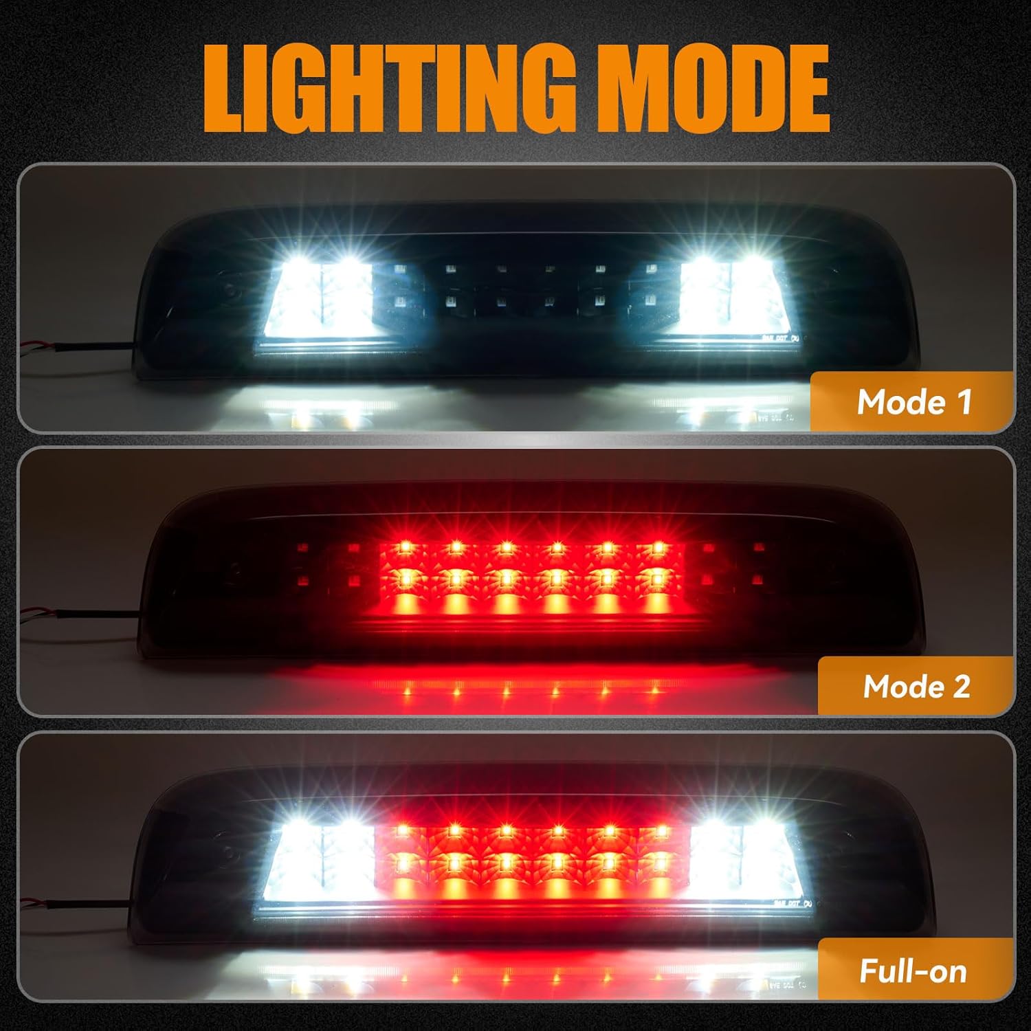 UNKNOWN MAKE/MODEL SIMILAR TO STOCK PHOTO Third 3rd Brake Light LED, High Mount Rear Brake Lights Assembly, Waterproof Center Cab Cargo Lamp Stop Light 