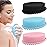 PQRUU 3 Pack Silicone Body Scrubber, Exfoliating Soft Loofah, Scrubber Fit for Sensitive and All Kinds of Skin, Clean Sanitary, Rapid Foaming Black+blue+pink