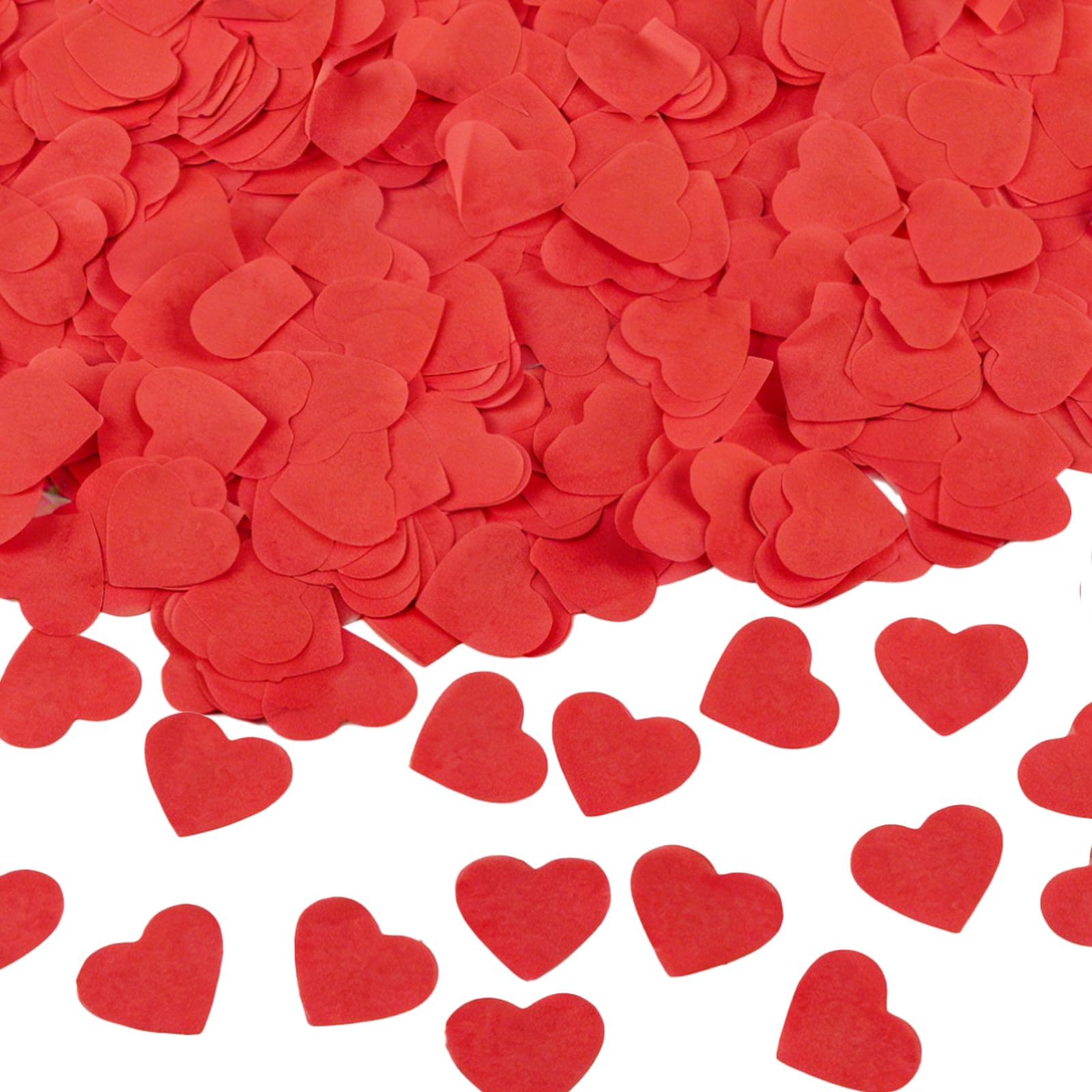 6000pcs Valentinstag Herz Konfetti Dekoration, Papier Herzform Tischkonfetti für Valentinstag Hochzeit Verlobung Jahrestag Geburtstag Party Dekoration (Rot)
