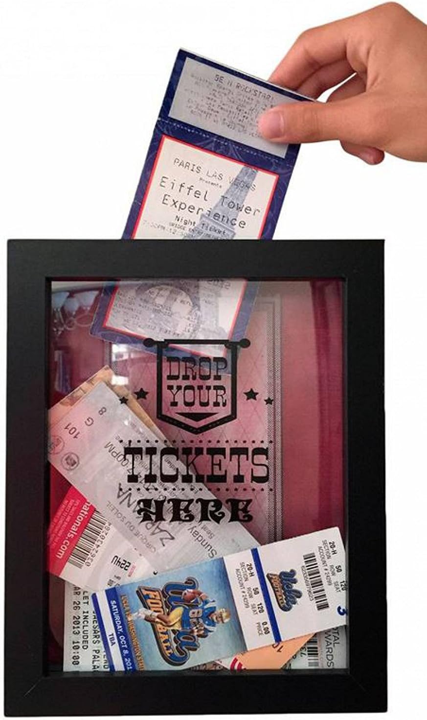 Ticket Shadow Box 8x10" Memento Frame Large Slot on